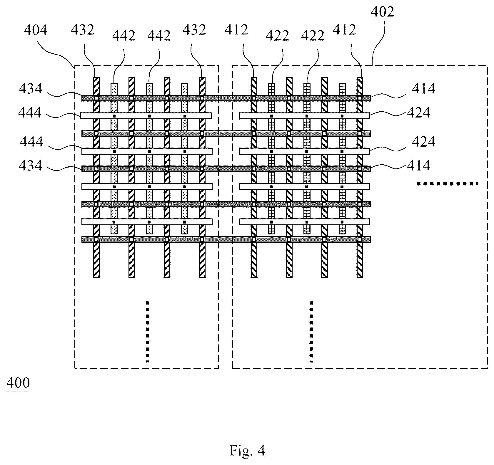 Patent US11810916 Figure 6 – Semiconductor capacitor array layout capable of generating parasitic capacitance toward edge of layout