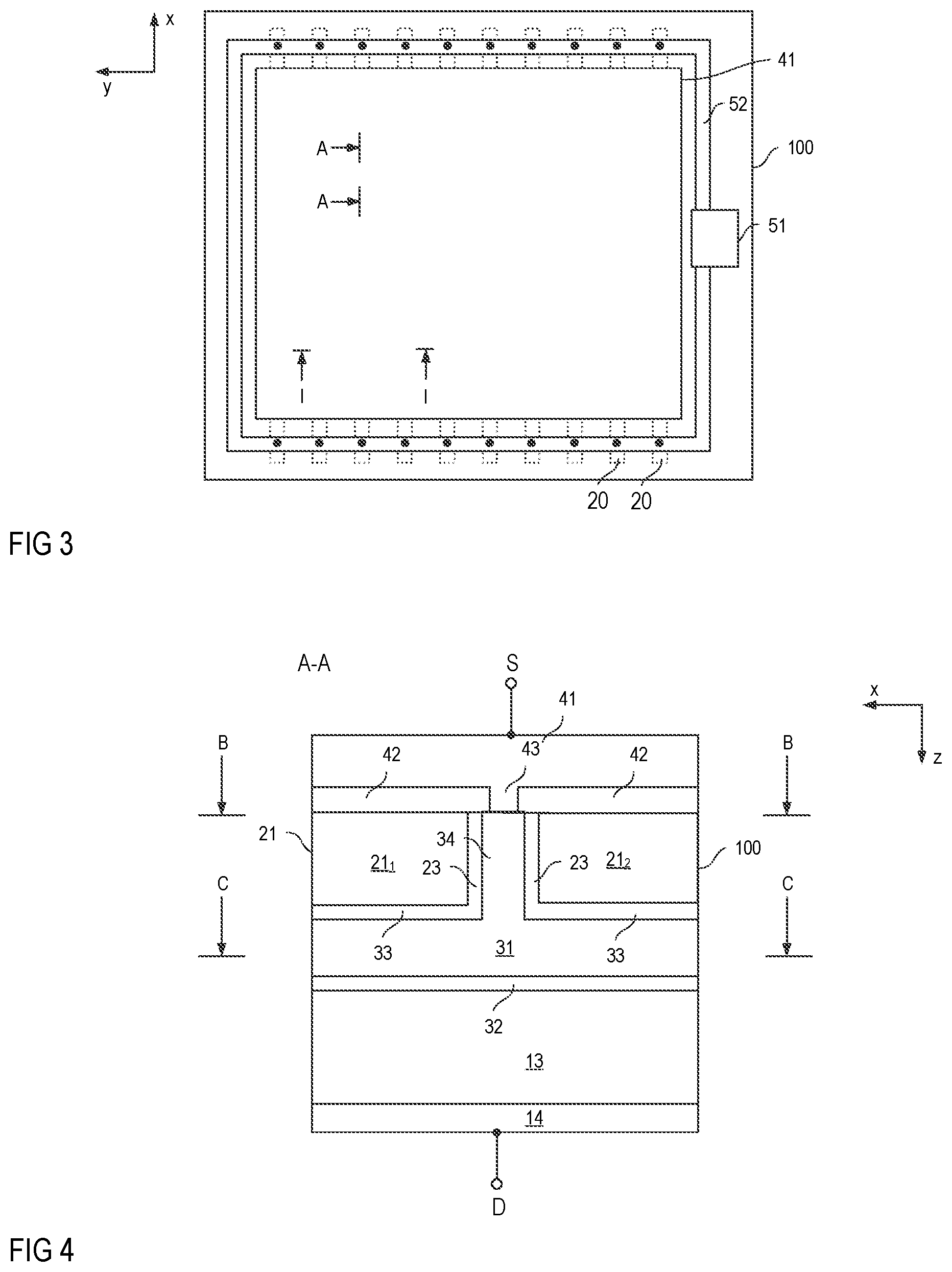 Patent US11810958 Figure 2 – Transistor component having gate electrodes and field electrodes