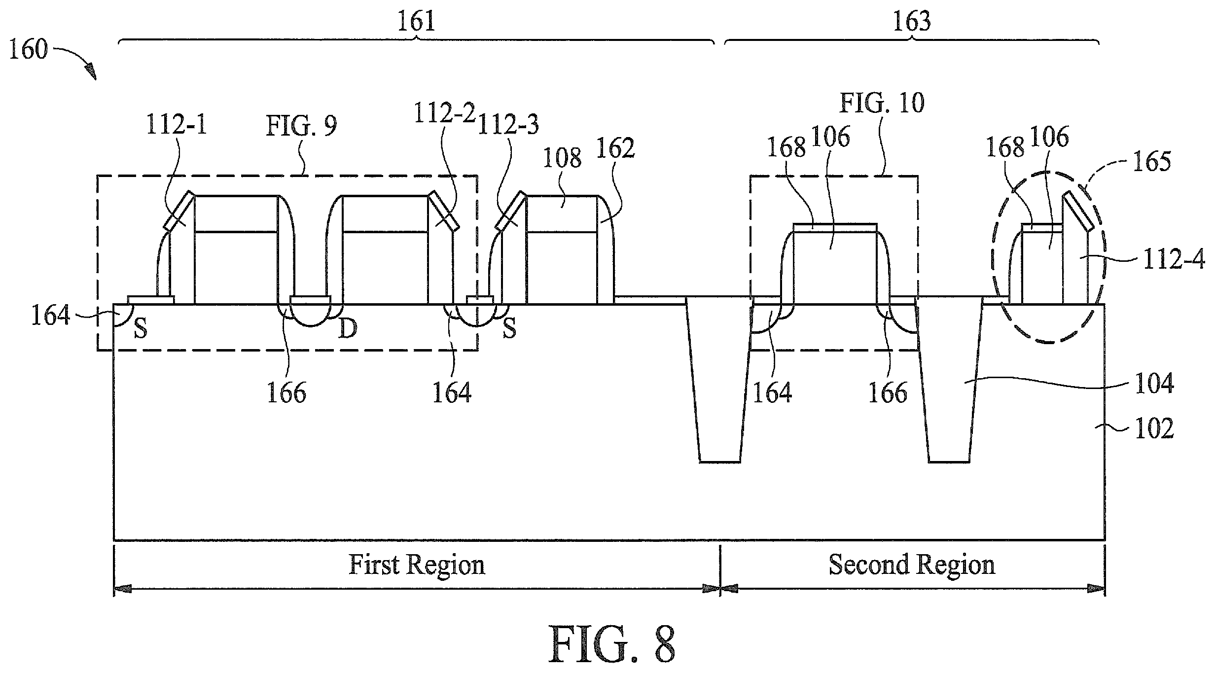 Patent US11810967 Figure 10 – Method of making semiconductor device comprising flash memory and resulting device
