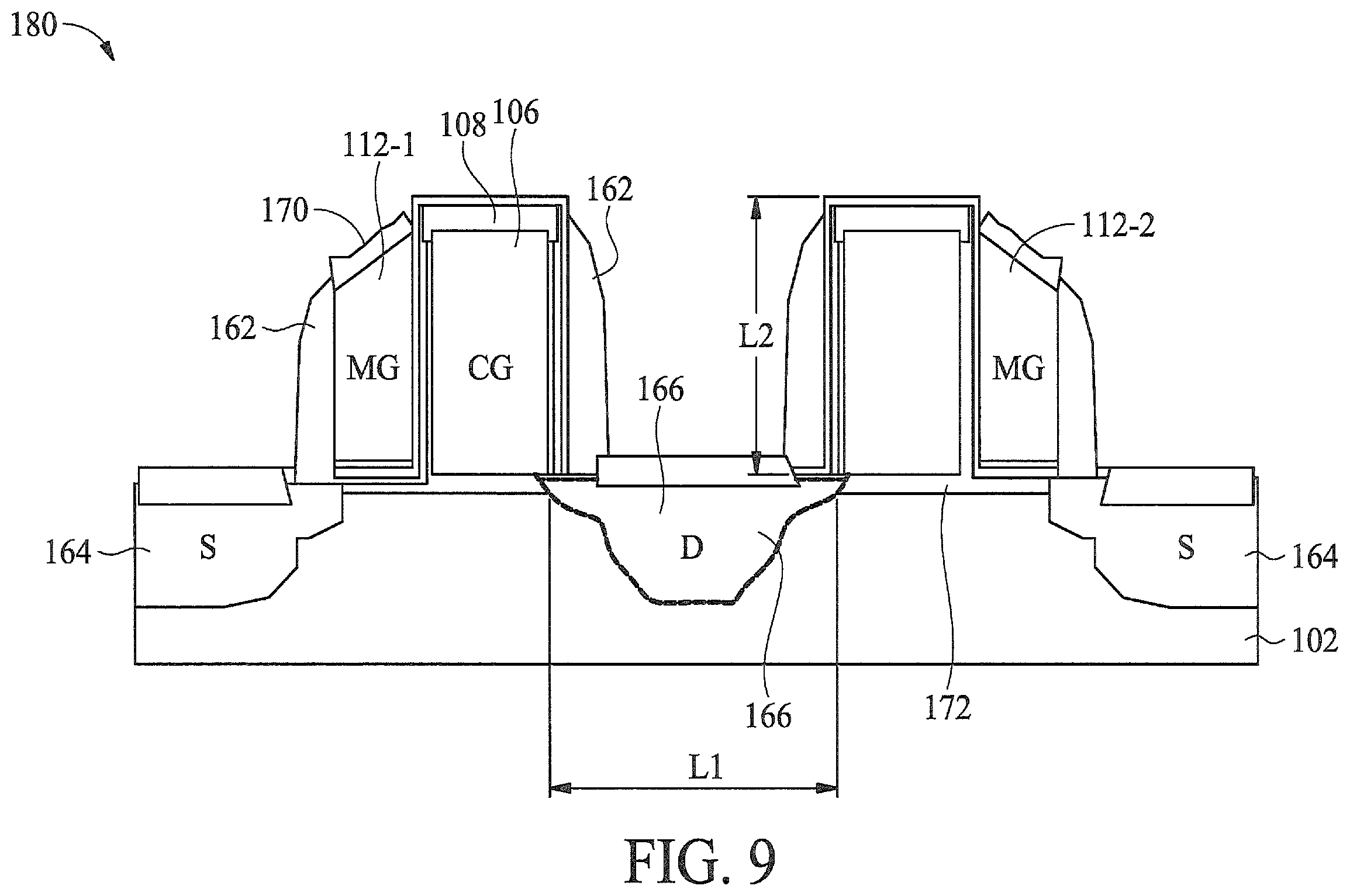 Patent US11810967 Figure 11 – Method of making semiconductor device comprising flash memory and resulting device