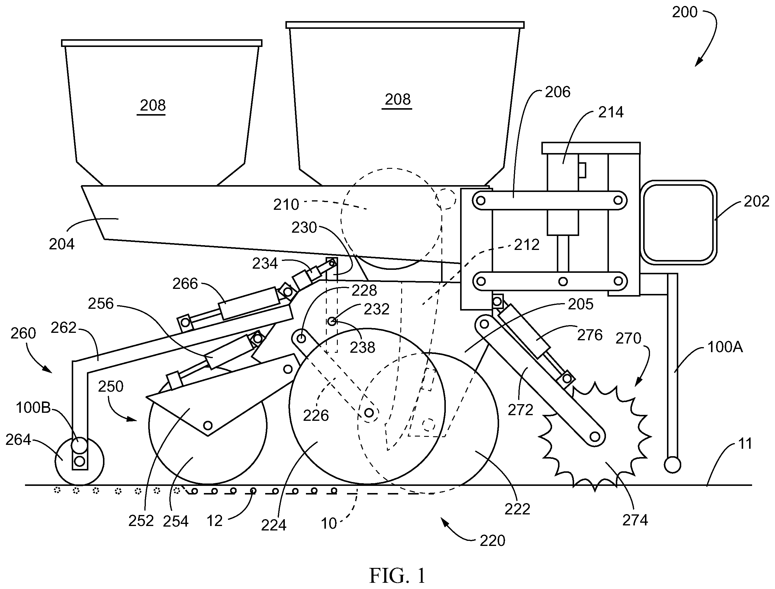 Patent US11812682 Figure 1 – Seed trench depth detection systems