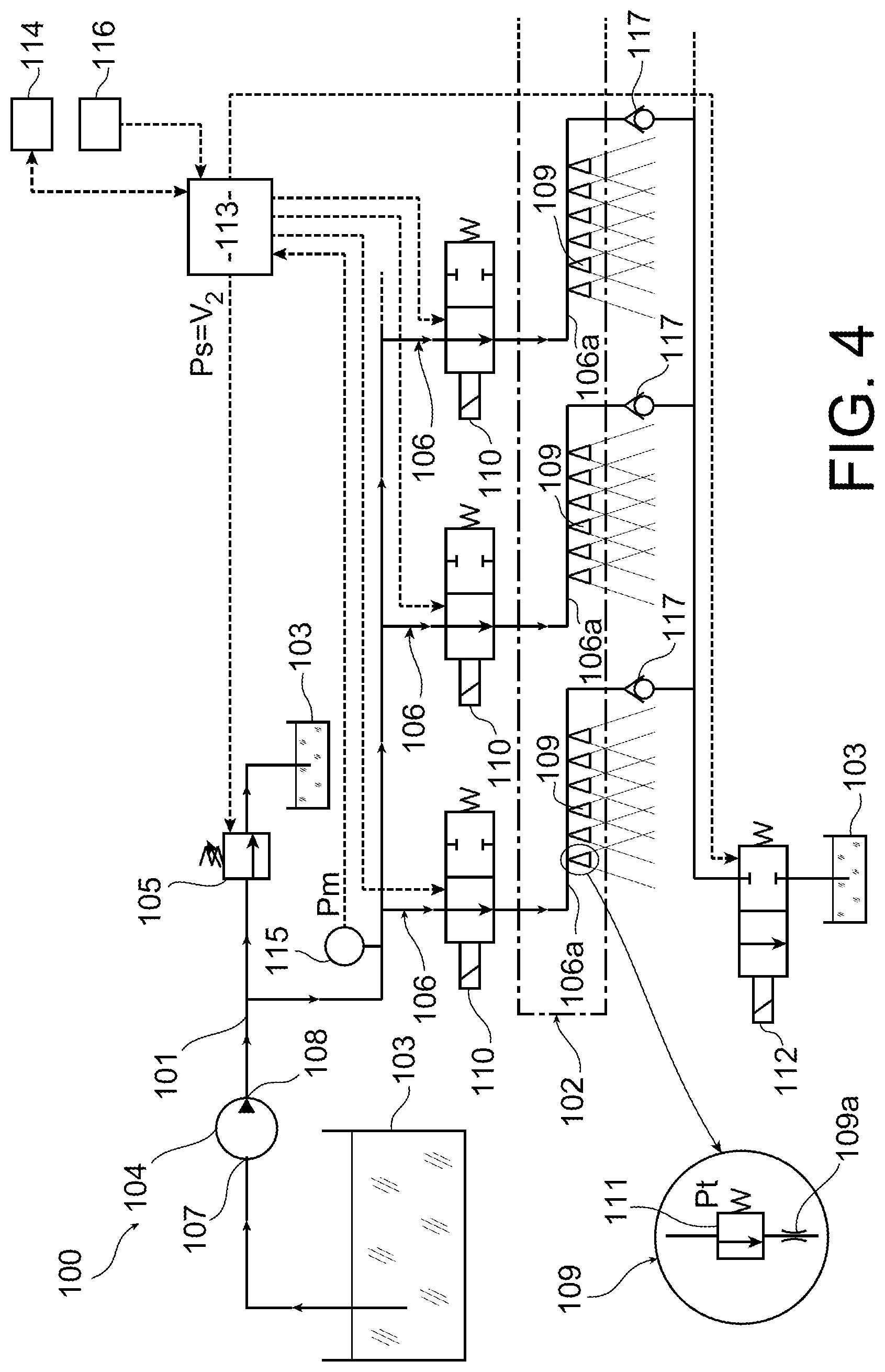 Patent US11812686 Figure 4 – Spraying system for agricultural vehicle and spraying method using such a system