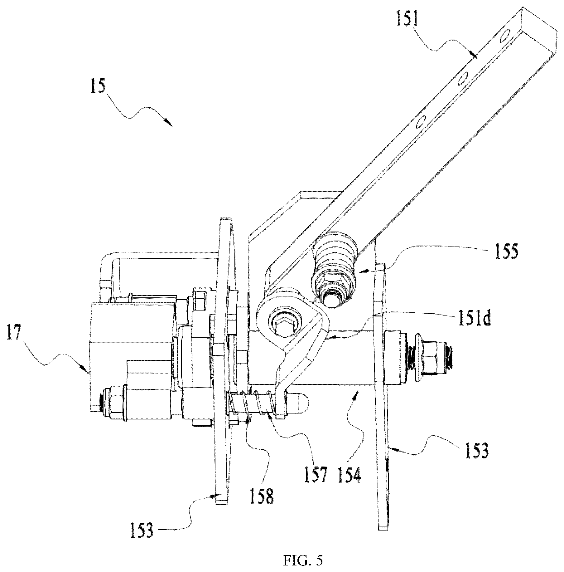 Patent US11812688 Figure 5 – Riding lawn mower and operating apparatus with position detection for the same