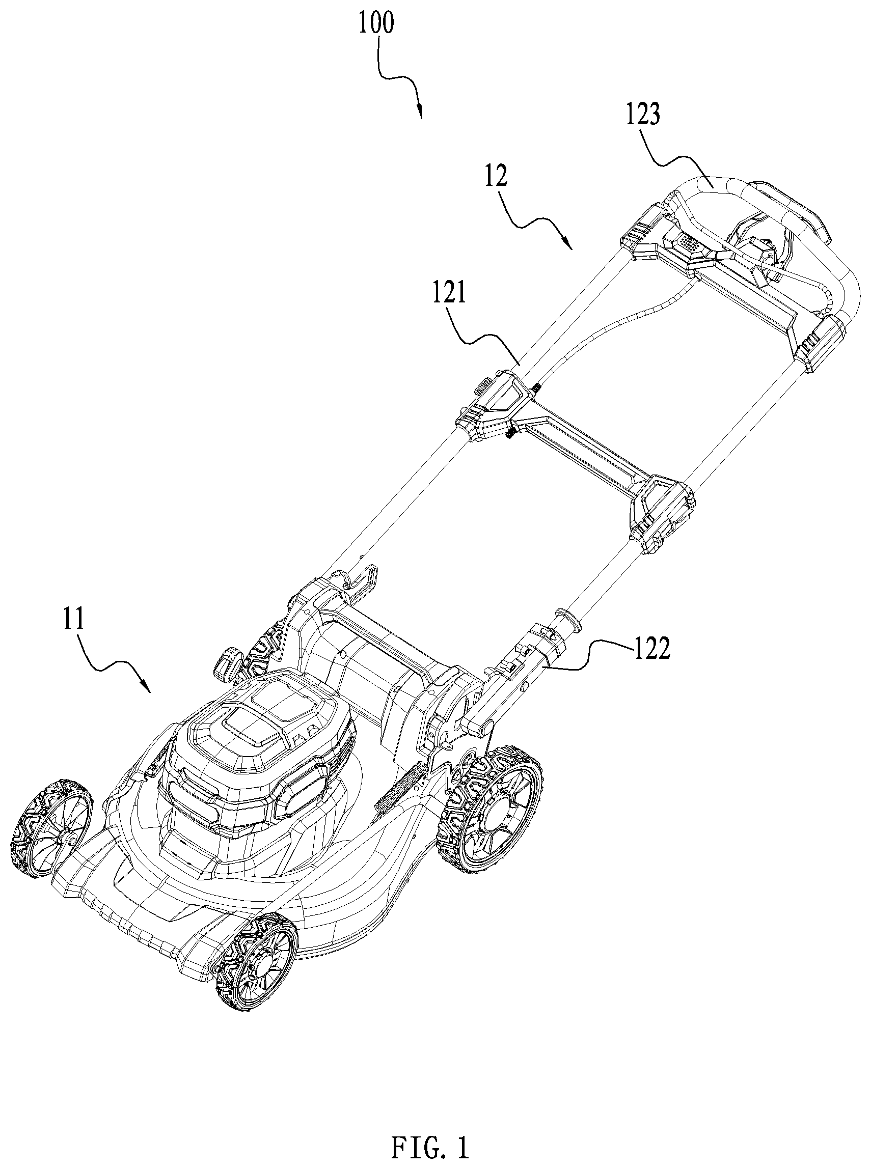 Patent US11812693 Figure 1 – Hand-propelled power tool