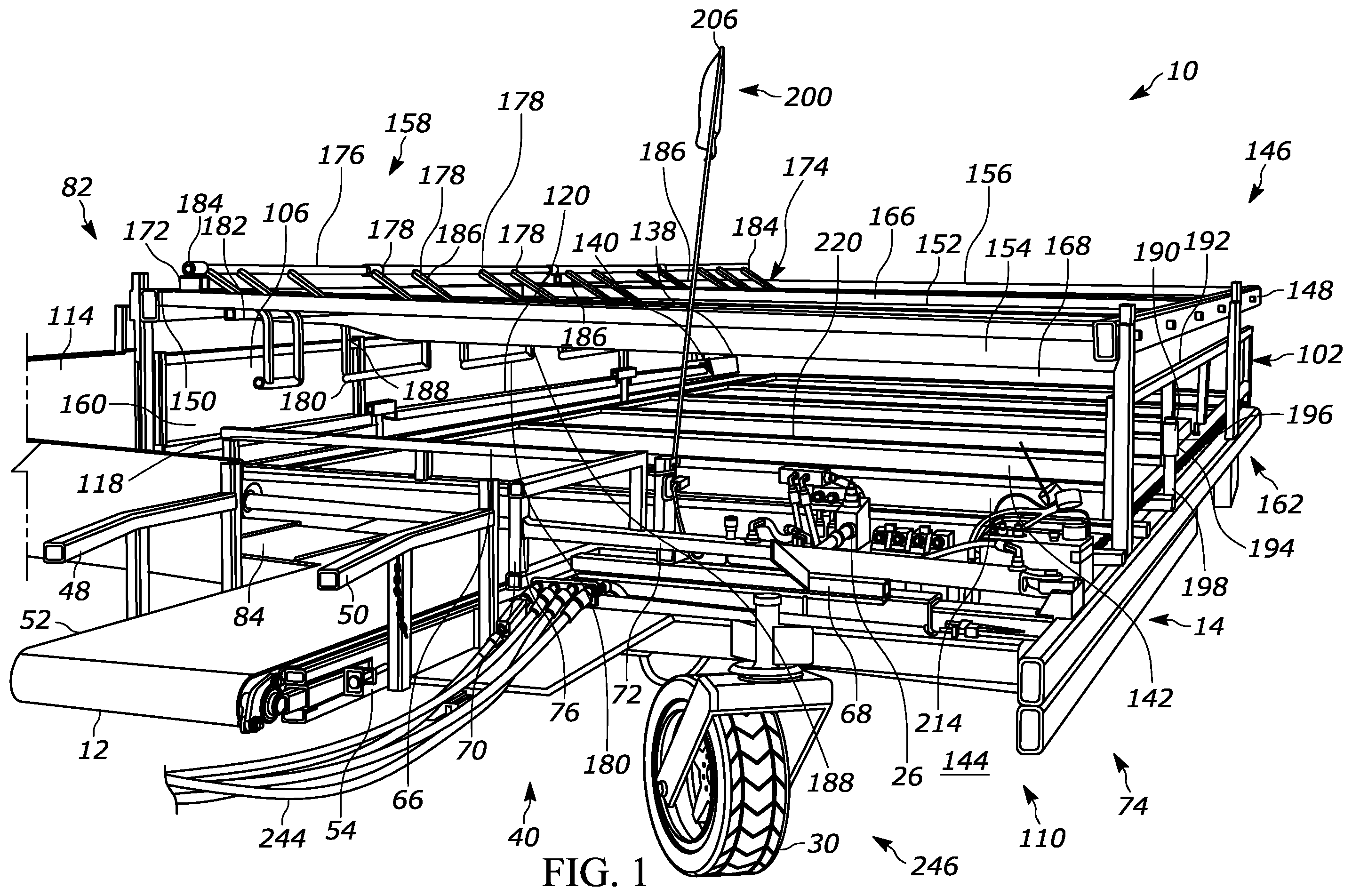 Patent US11812698 — Bale accumulator — Figure 1