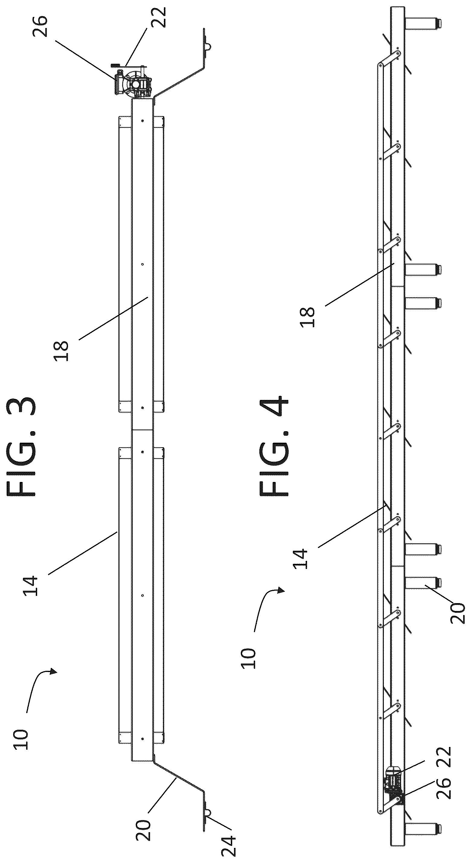 Patent US11812710 Figure 3 – Arrangement of photovoltaic panels and system for optimizing angular positioning of photovoltaic panels in a greenhouse