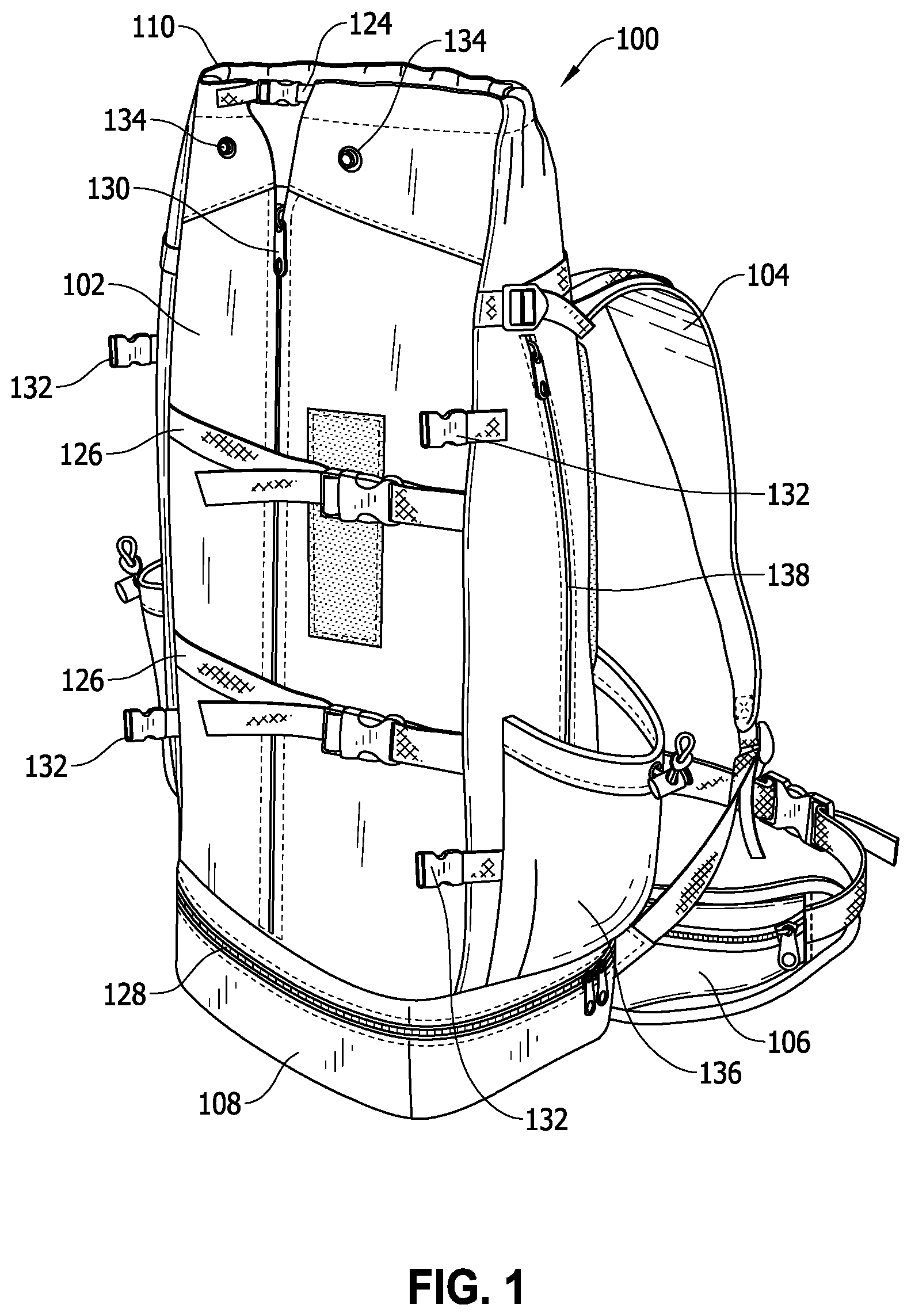 Patent US11812724 Figure 1 – Bottom-entry pet-carrying backpack