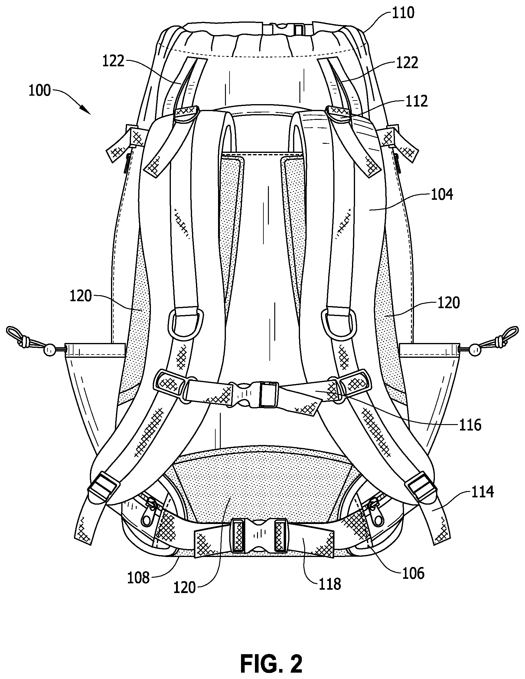 Patent US11812724 Figure 2 – Bottom-entry pet-carrying backpack