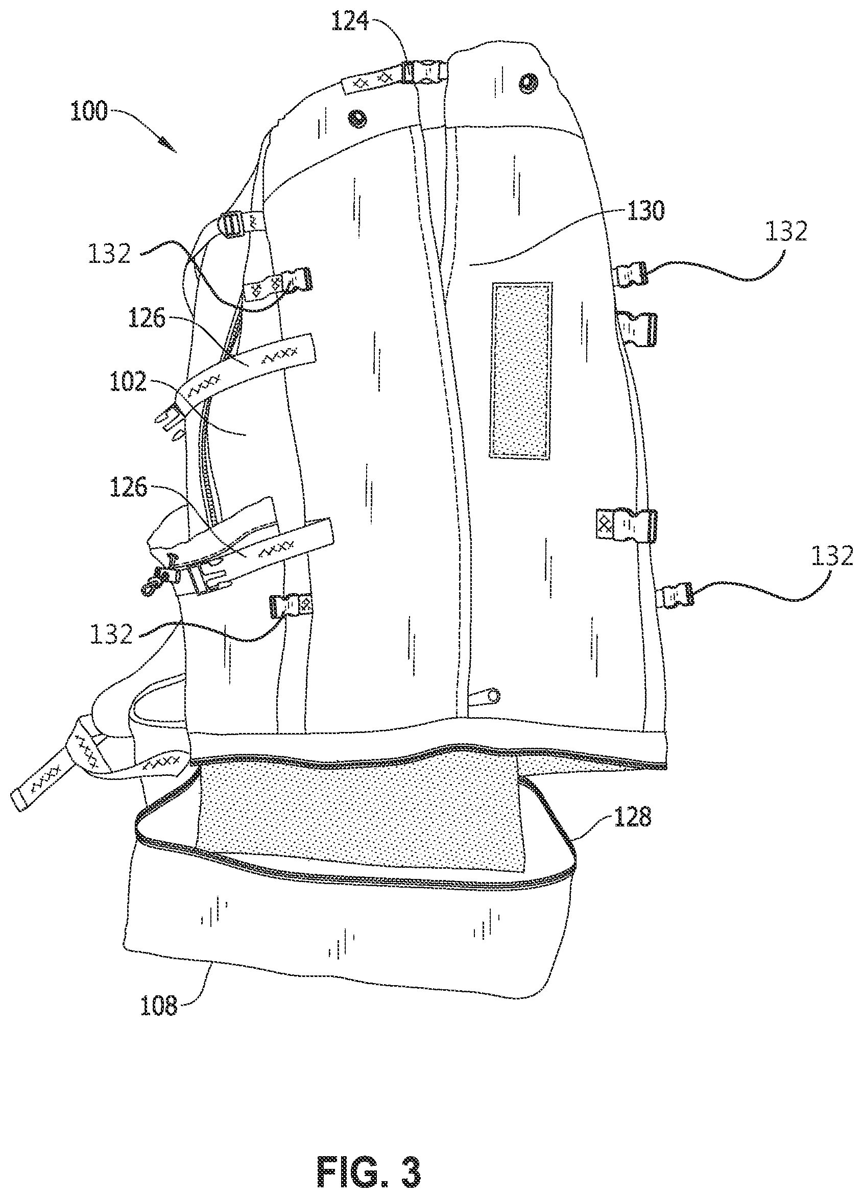 Patent US11812724 Figure 3 – Bottom-entry pet-carrying backpack