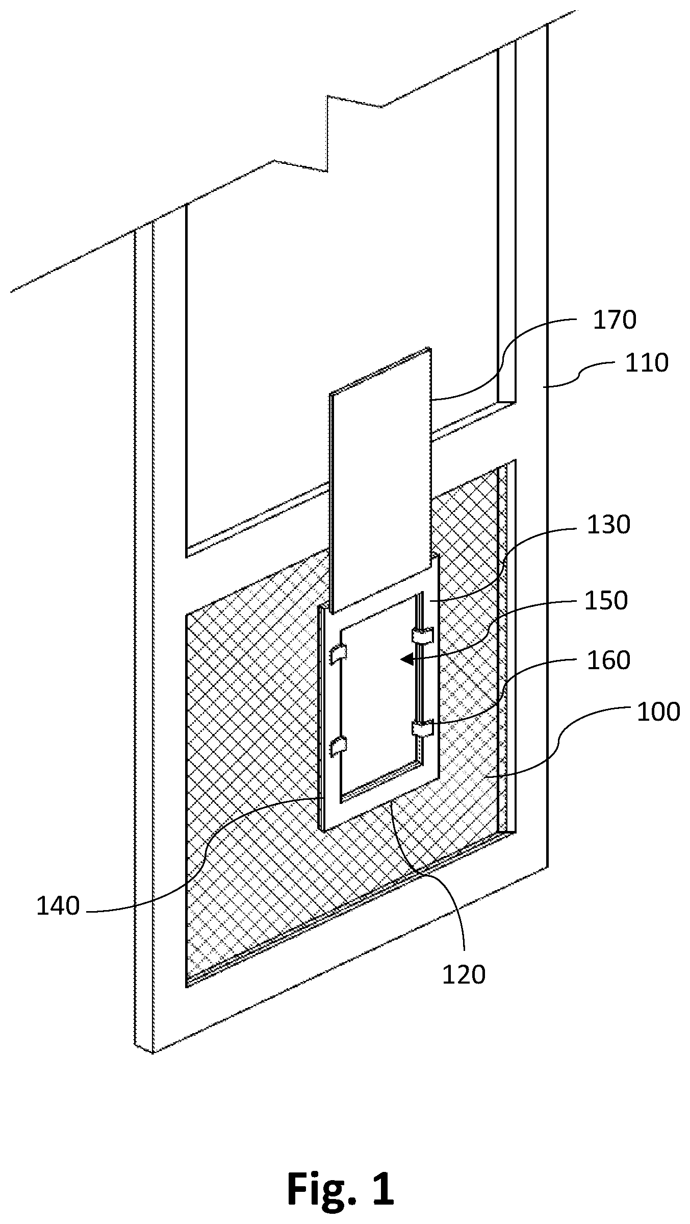 Patent US11812726 Figure 1 – Window/door mounted pet enclosure