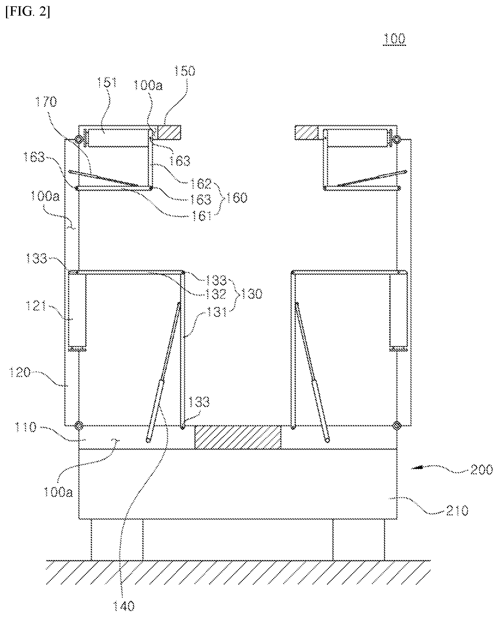 Patent US11812729 Figure 2 – Automatically unfoldable beekeeping apparatus