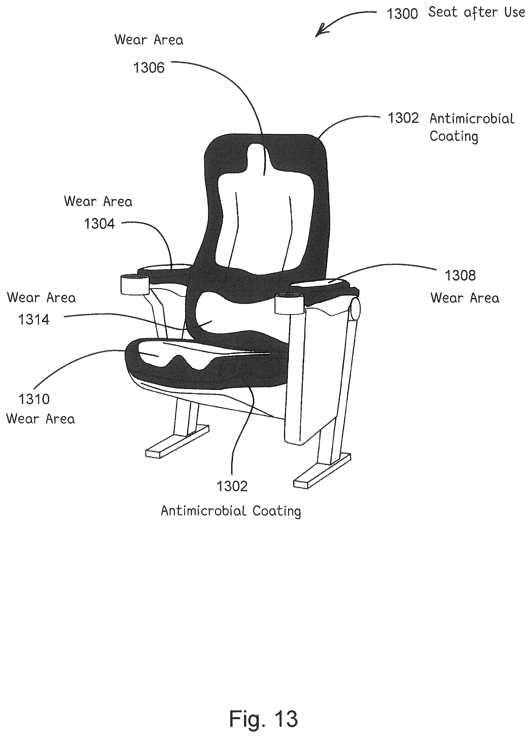 Patent US11812744 Figure 13 – Antimicrobial laminates and coatings indicating efficacy