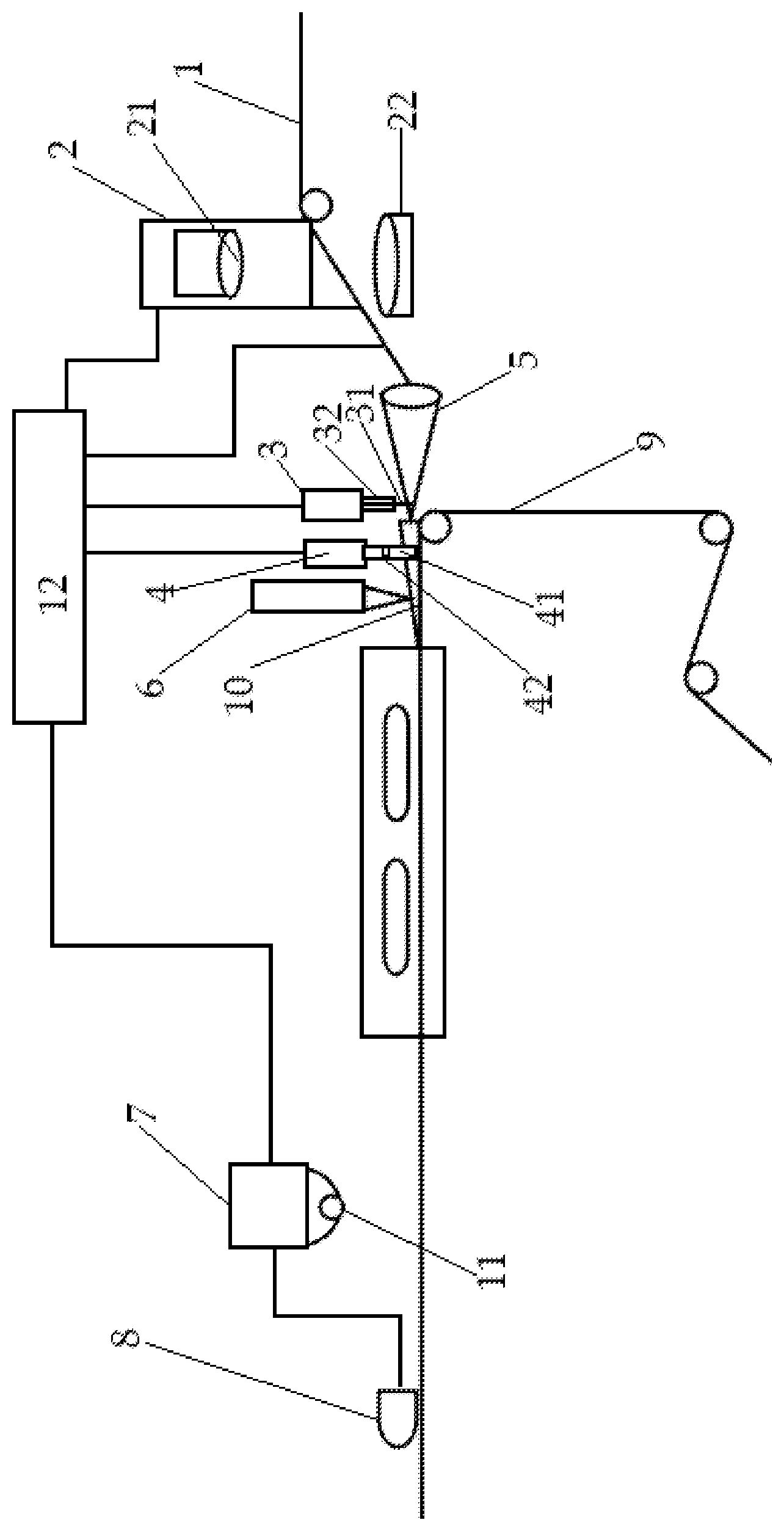 Patent US11812779 Figure 1 – Device for forming a multi-flavor composite structure filter rod in one step and a method thereof using the device