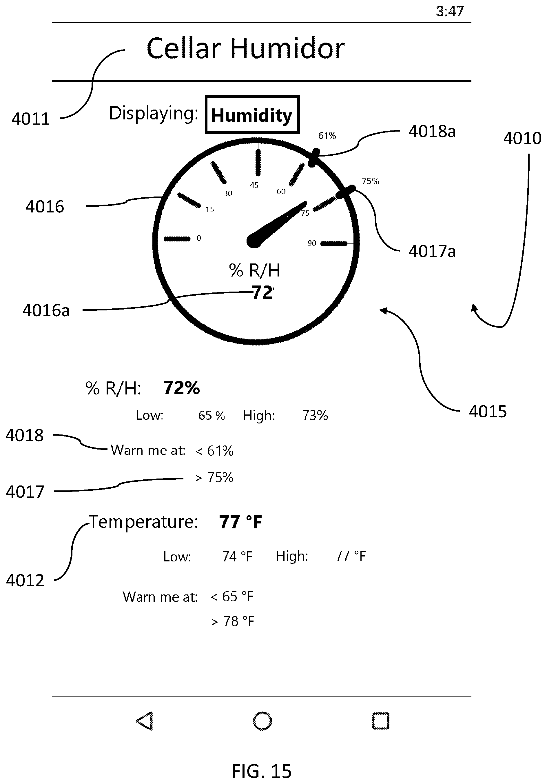 Patent US11812782 Figure 11 – System, method and devices for monitoring humidity in a humidor