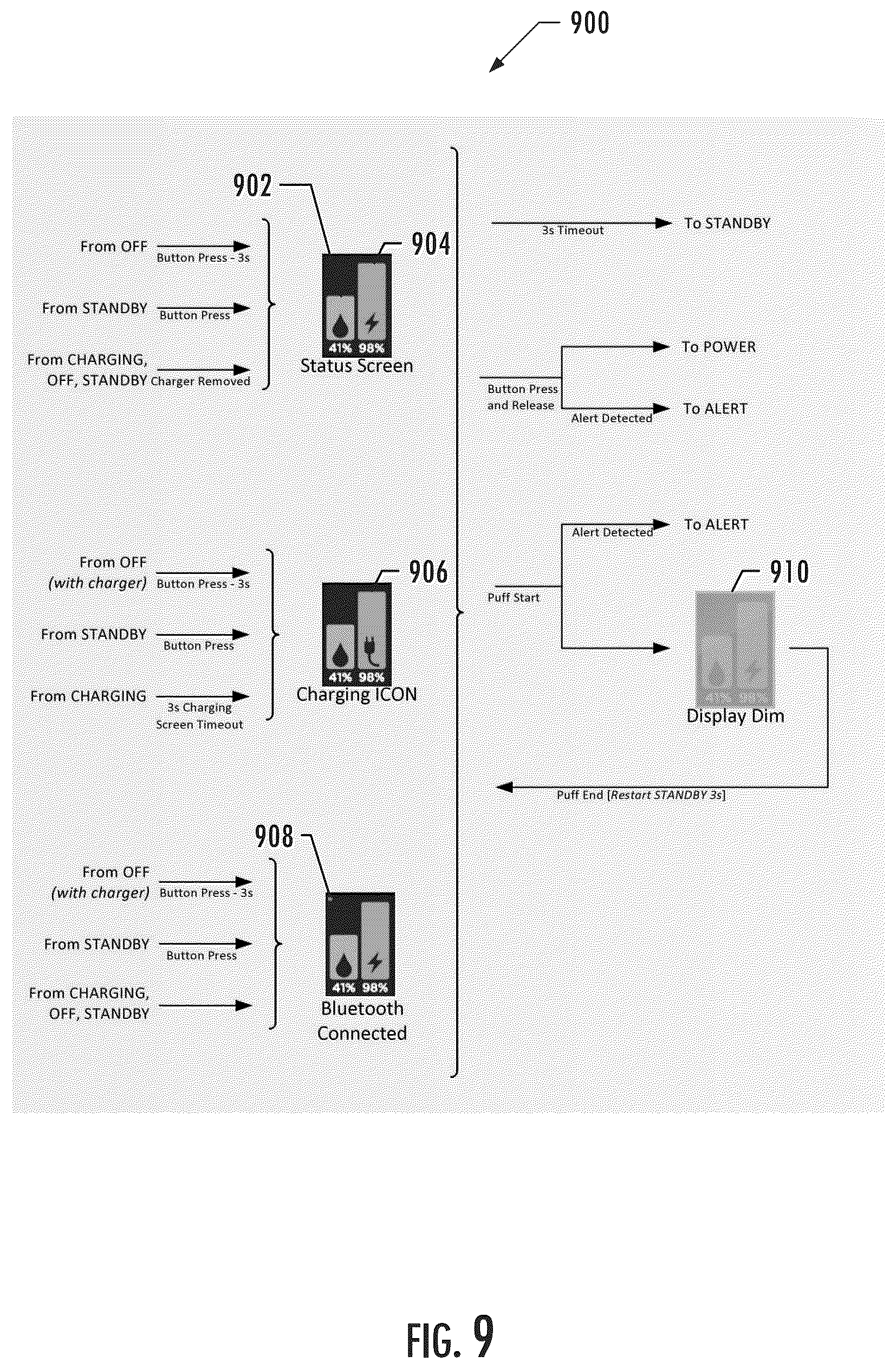 Patent US11812790 Figure 9 – User interface for an aerosol delivery device