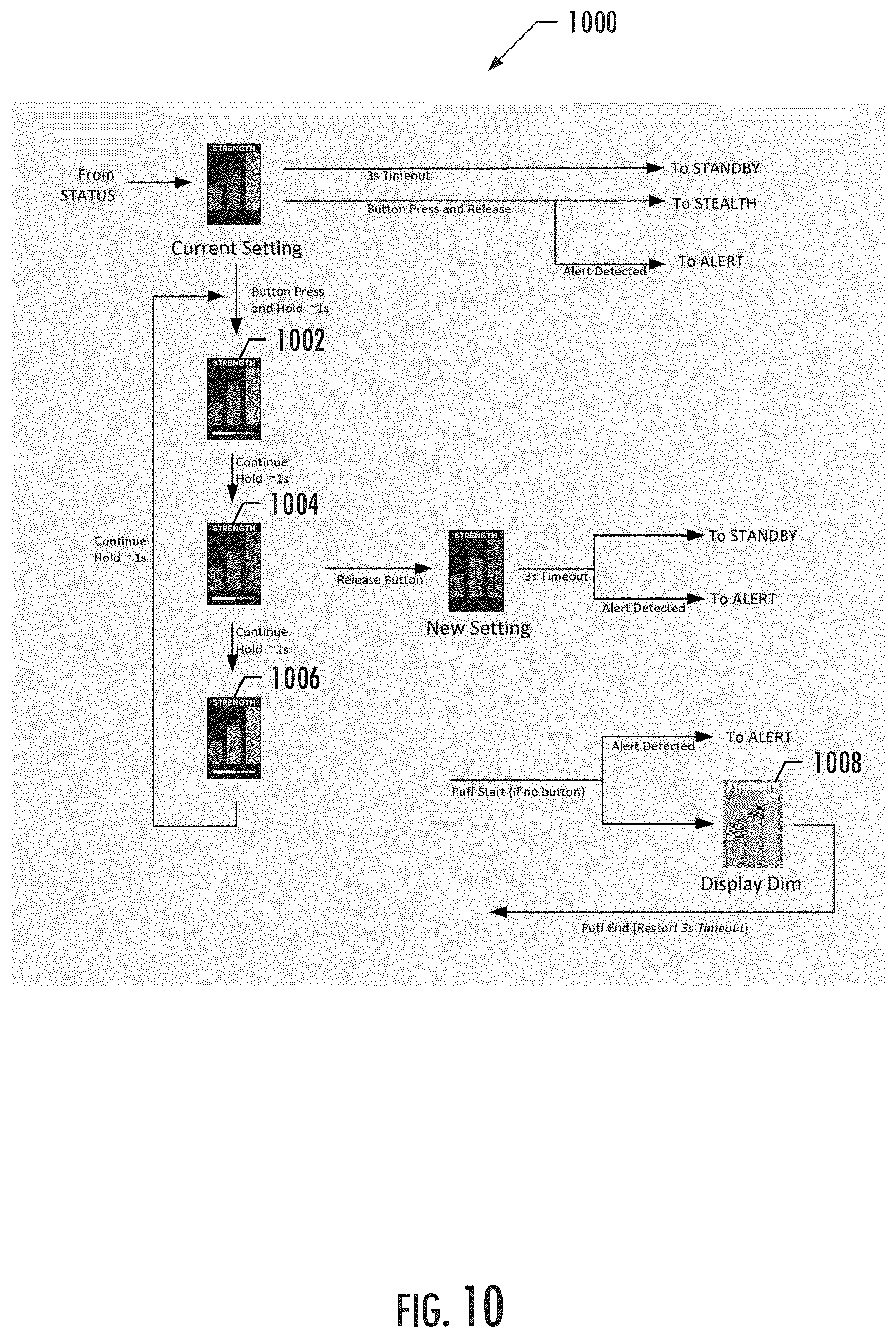 Patent US11812790 Figure 10 – User interface for an aerosol delivery device