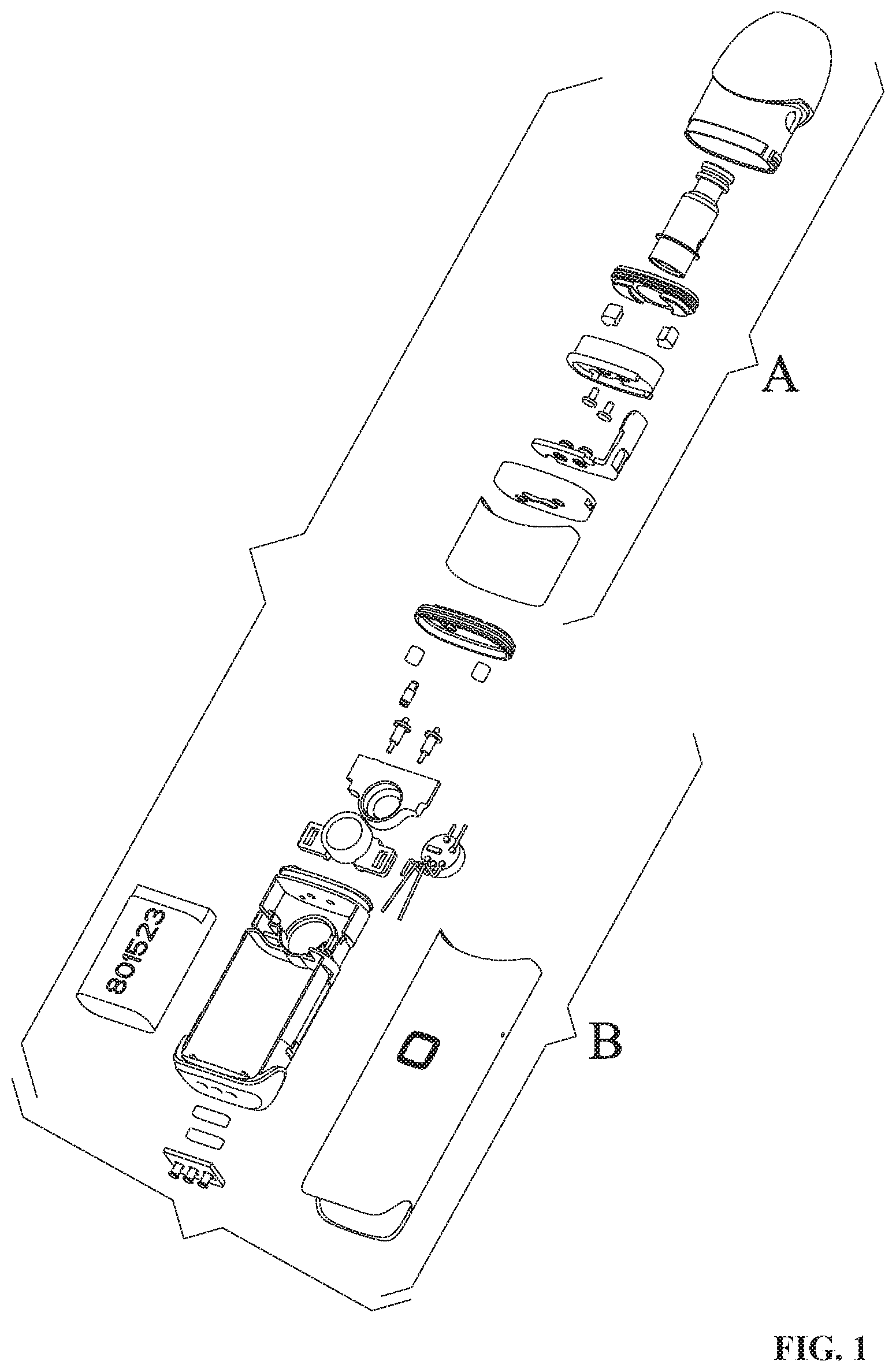 Patent US11812792 Figure 1 – Electronic cigarette having a plate with a pneumatic switch and a charging plate