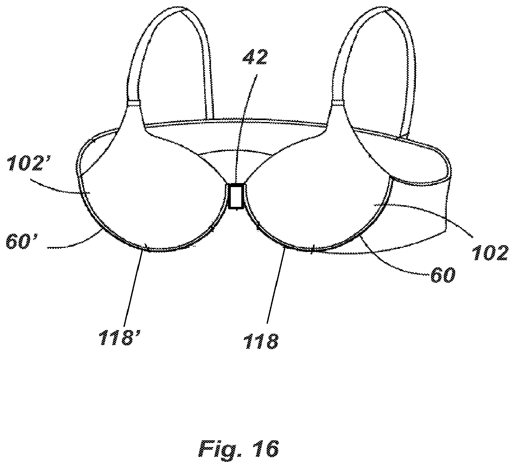 Patent US11812796 Figure 15 – Brassiere with anchored under supports