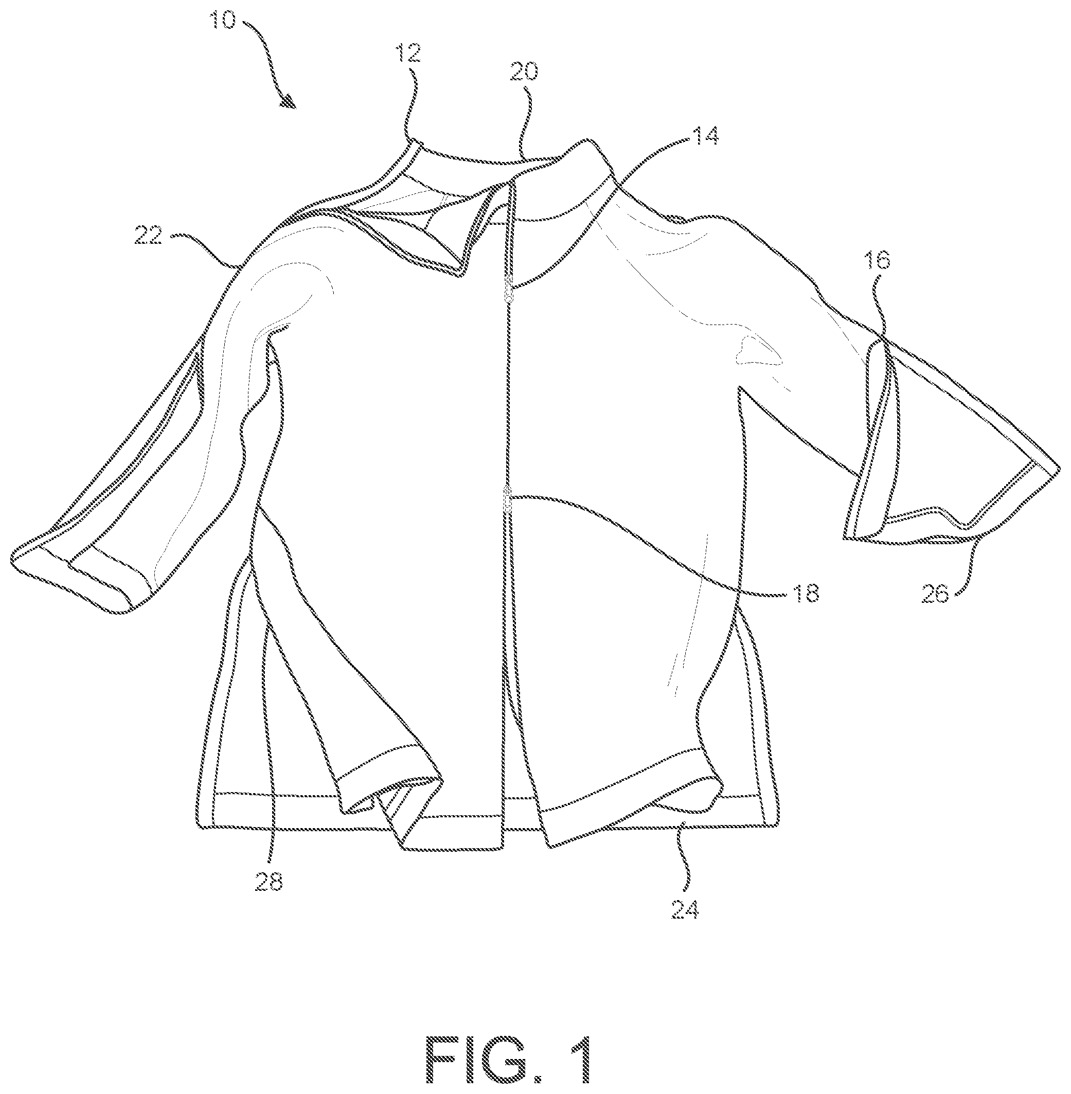 Patent US11812797 Figure 1 – Clothing configurations with multiple reclosable access regions