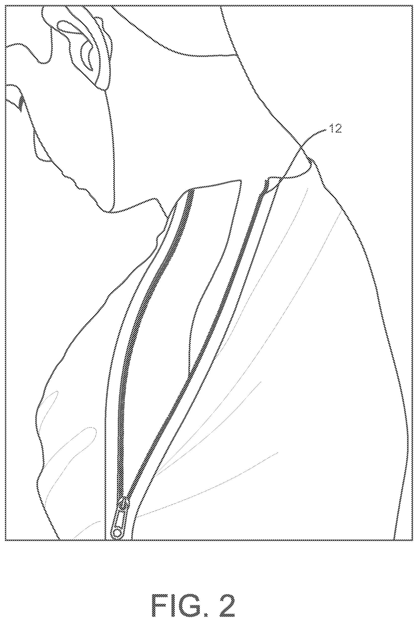 Patent US11812797 Figure 2 – Clothing configurations with multiple reclosable access regions
