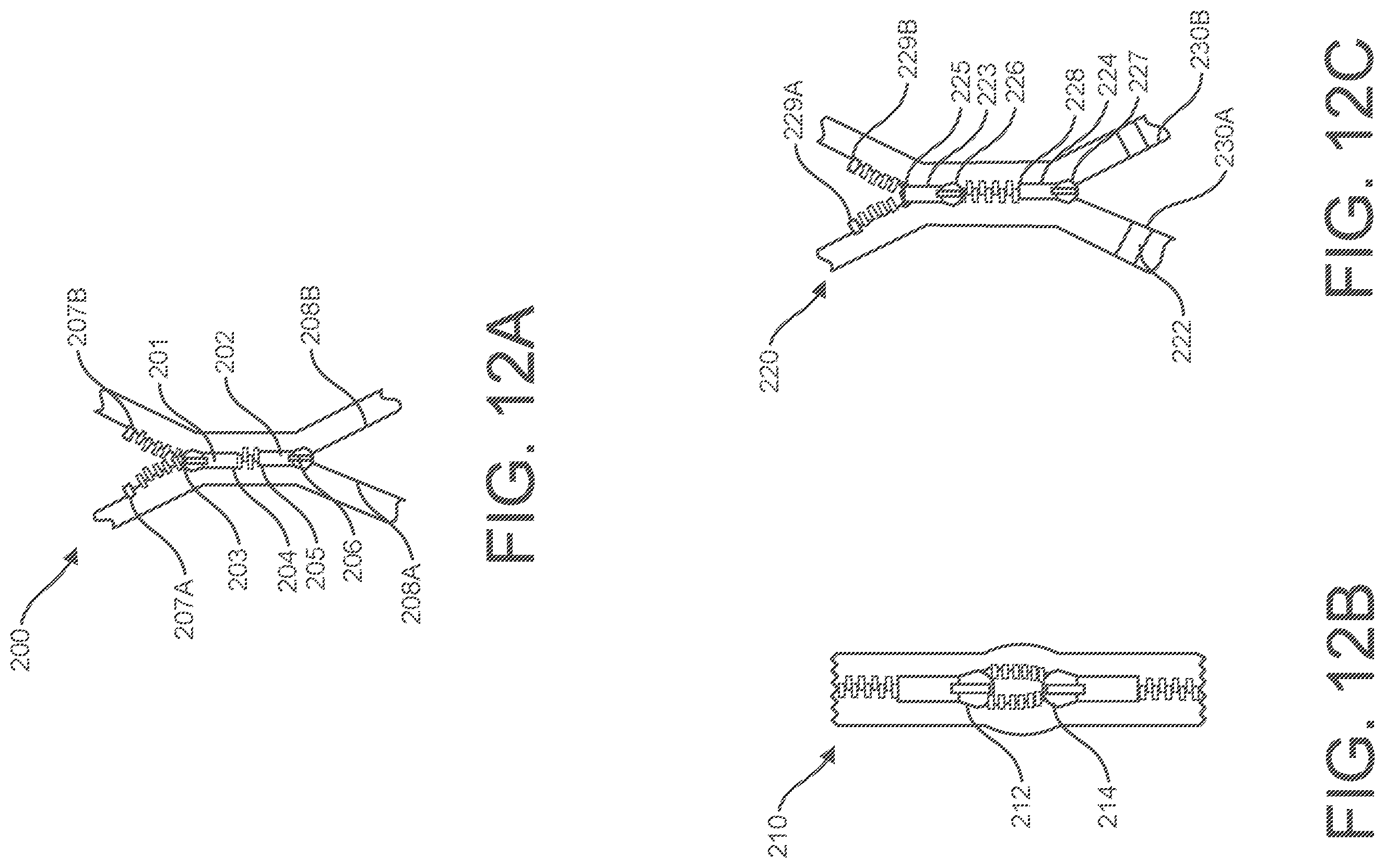 Patent US11812797 Figure 14 – Clothing configurations with multiple reclosable access regions