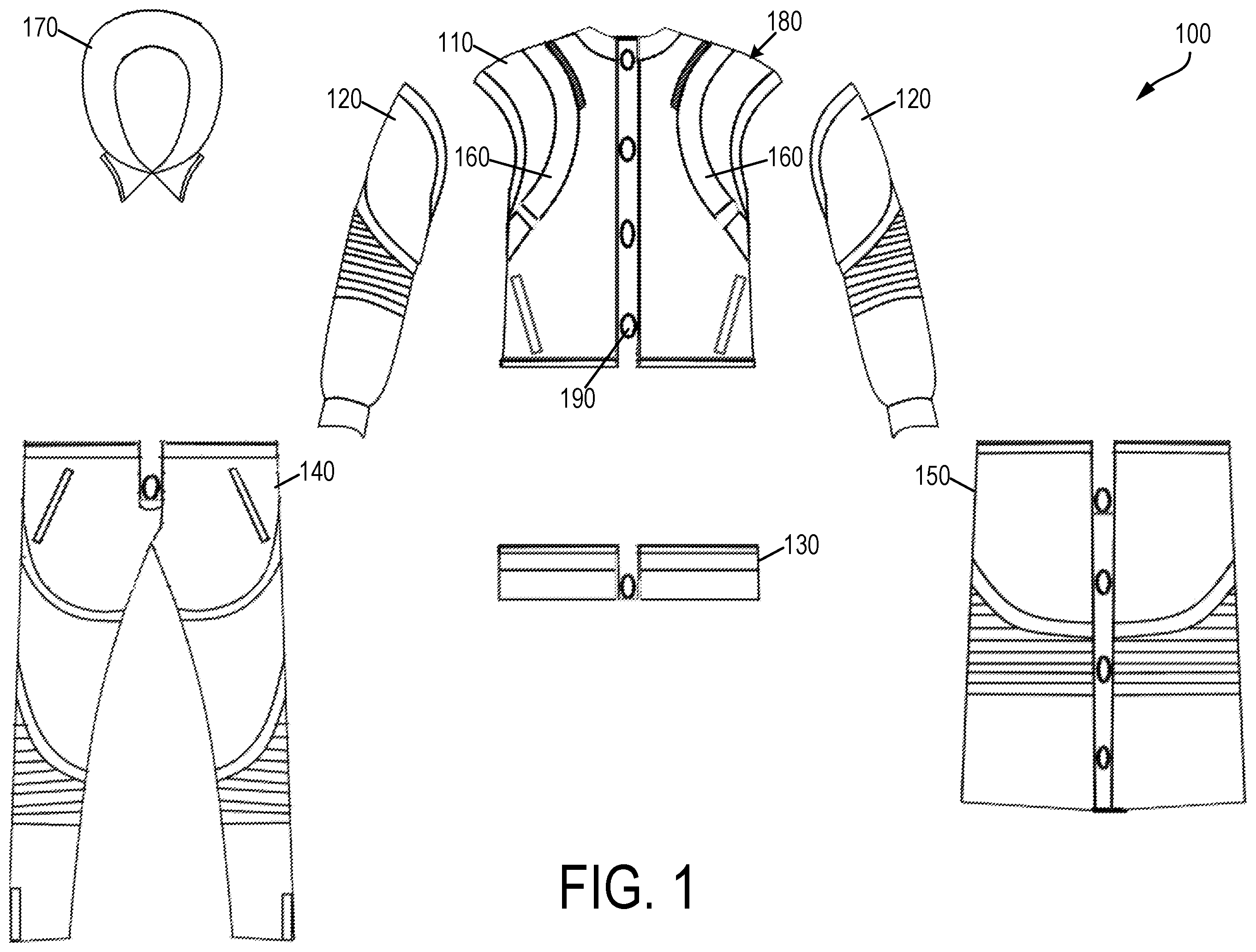 Patent US11812798 Figure 1 – Jacket system with interchangeable elements