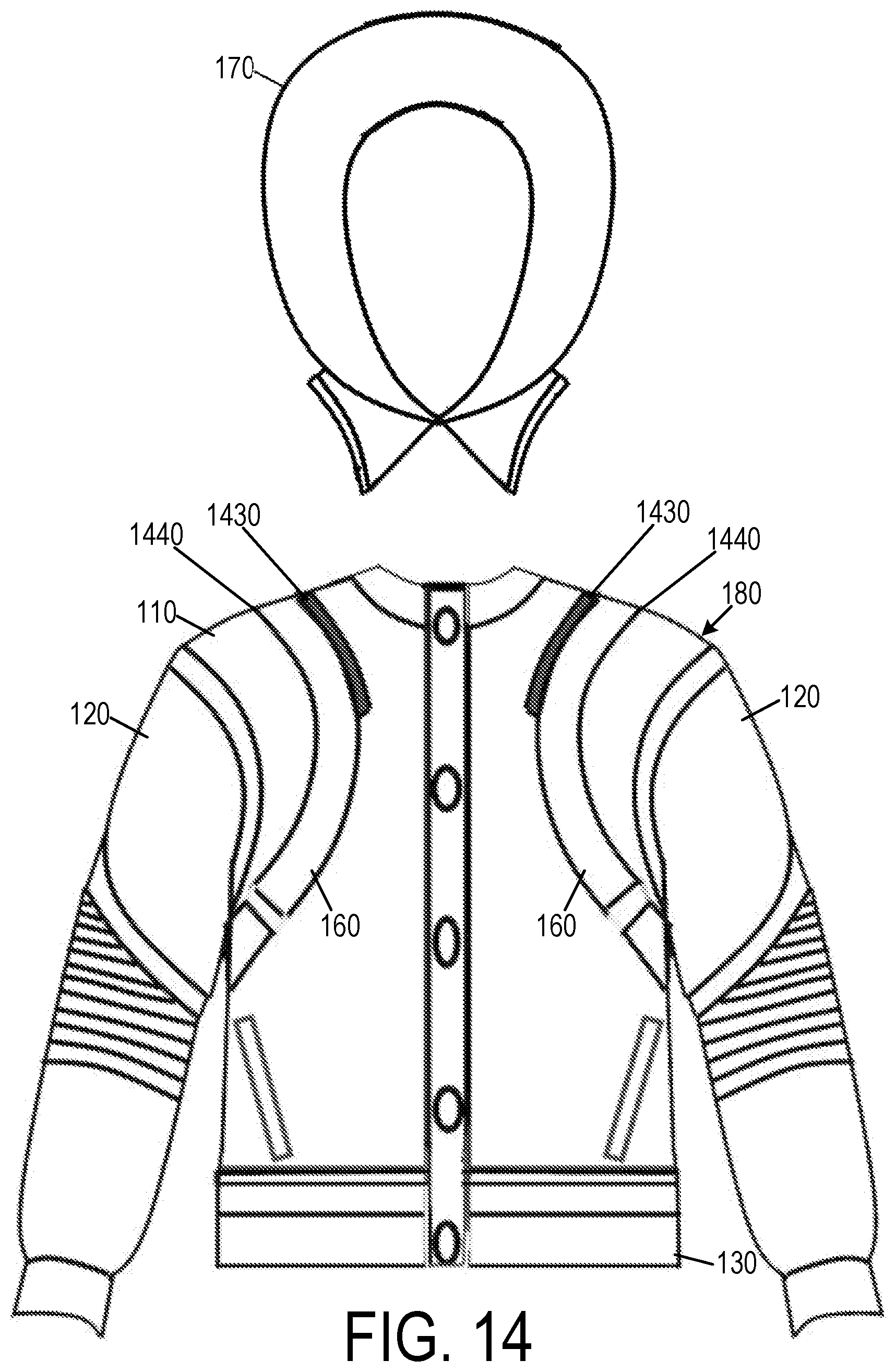 Patent US11812798 Figure 14 – Jacket system with interchangeable elements