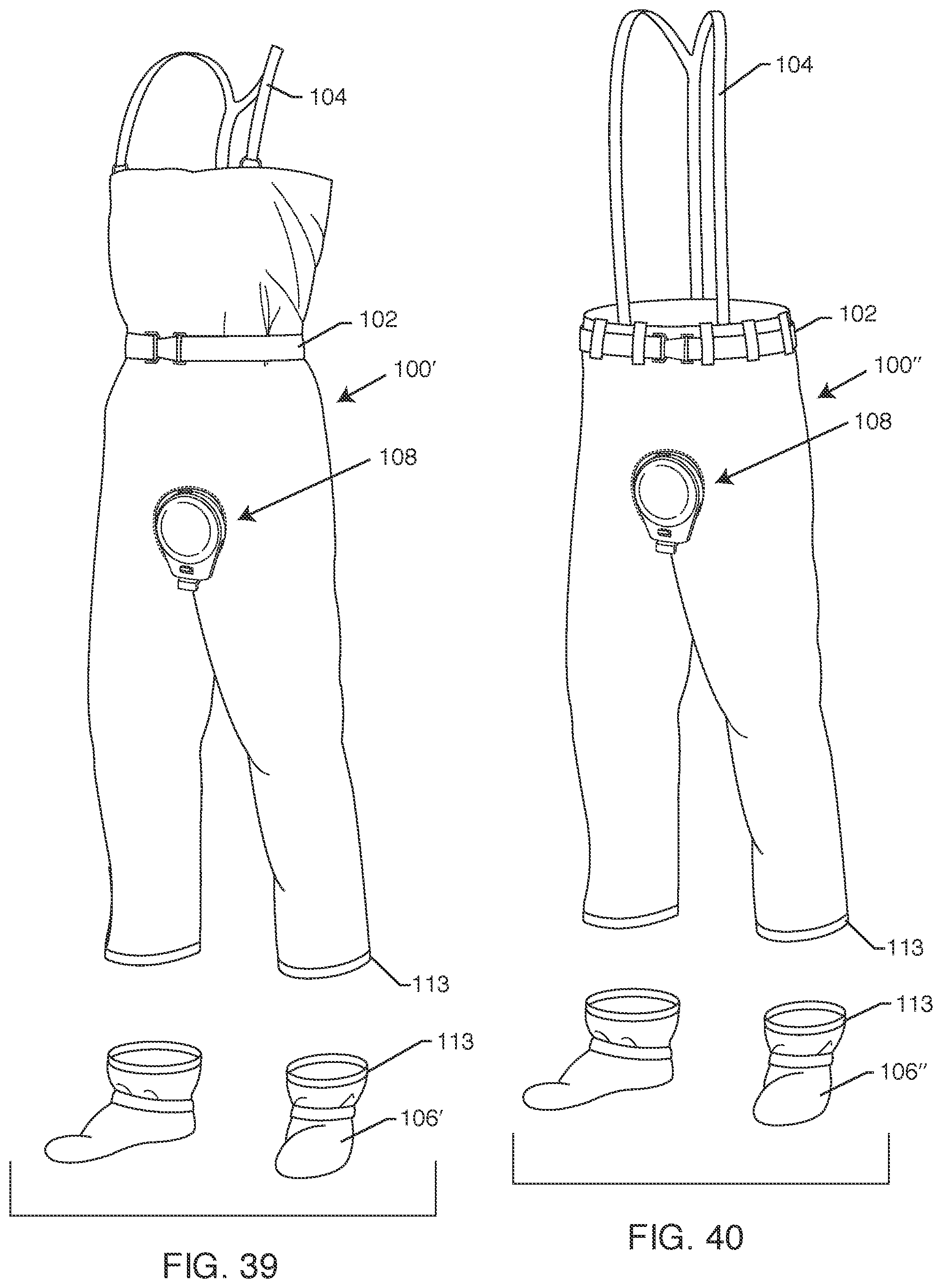 Patent US11812799 Figure 17 – Urination relief hatch for waterproof waders and foul weather gear