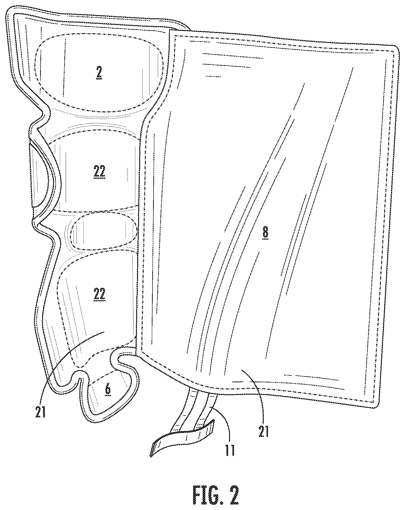 Patent US11812801 Figure 2 – Protective leg device and method