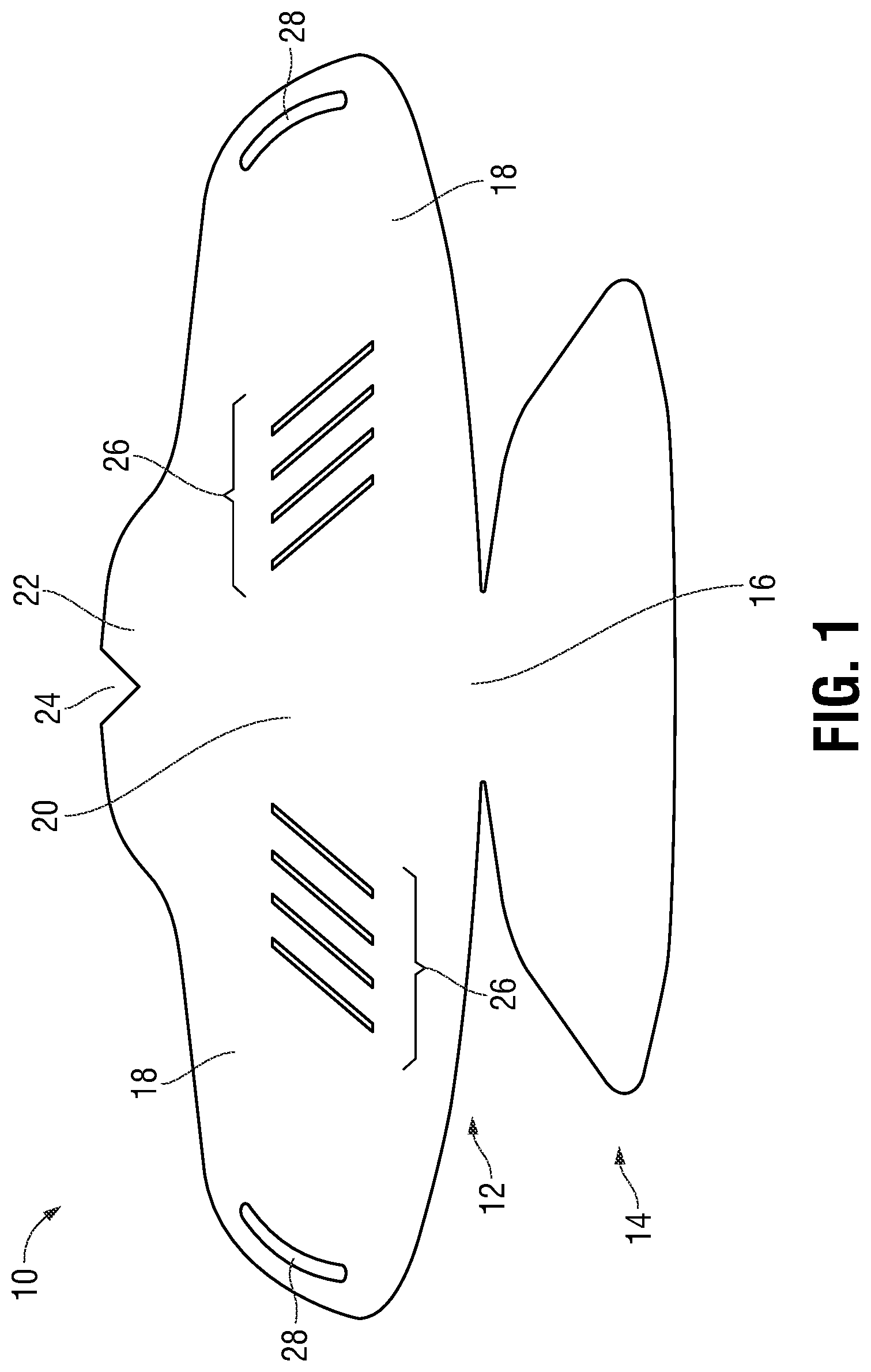 Patent US11812802 Figure 1 – Protective shields and protective shield assemblies for individual respirators and face masks