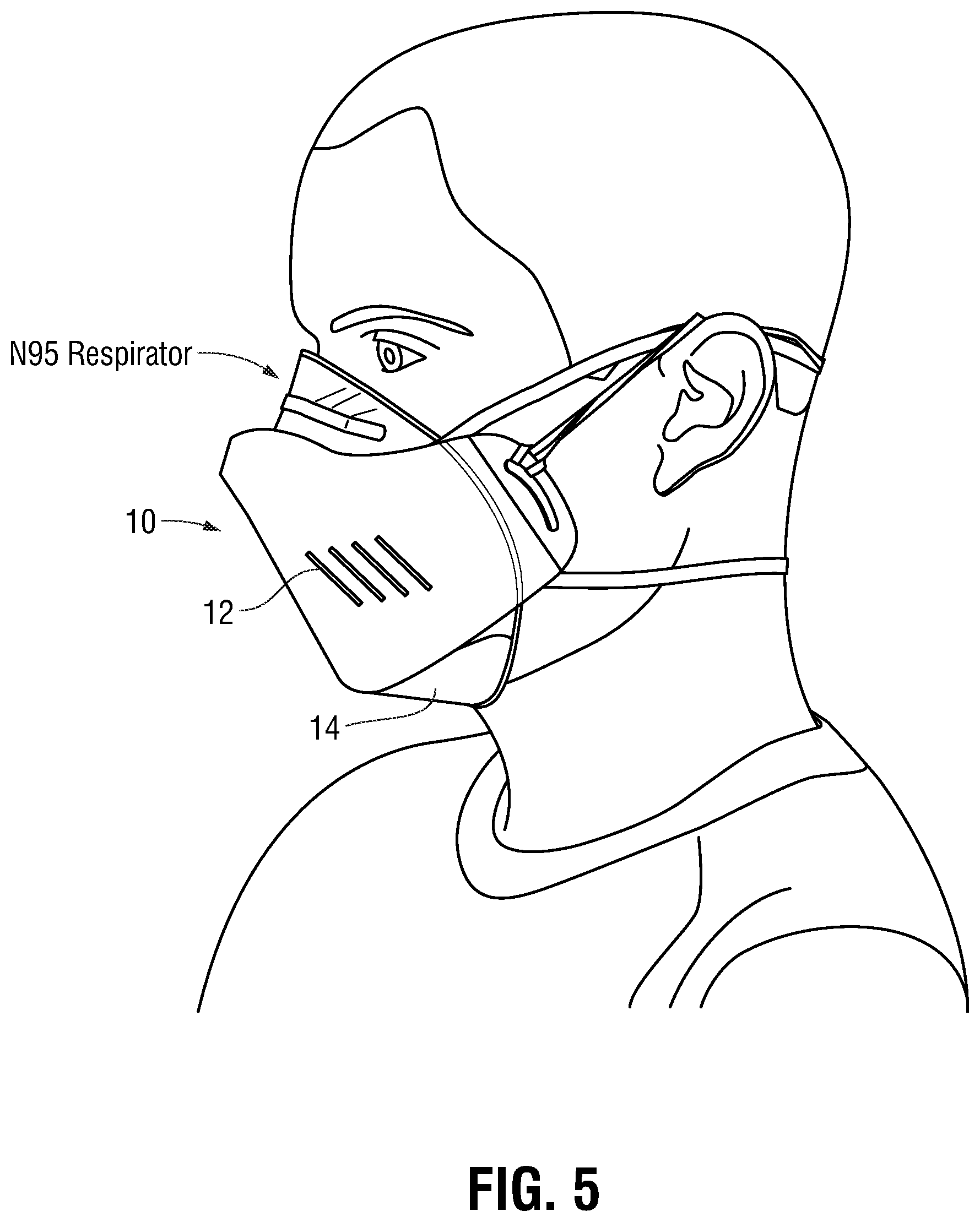 Patent US11812802 Figure 4 – Protective shields and protective shield assemblies for individual respirators and face masks