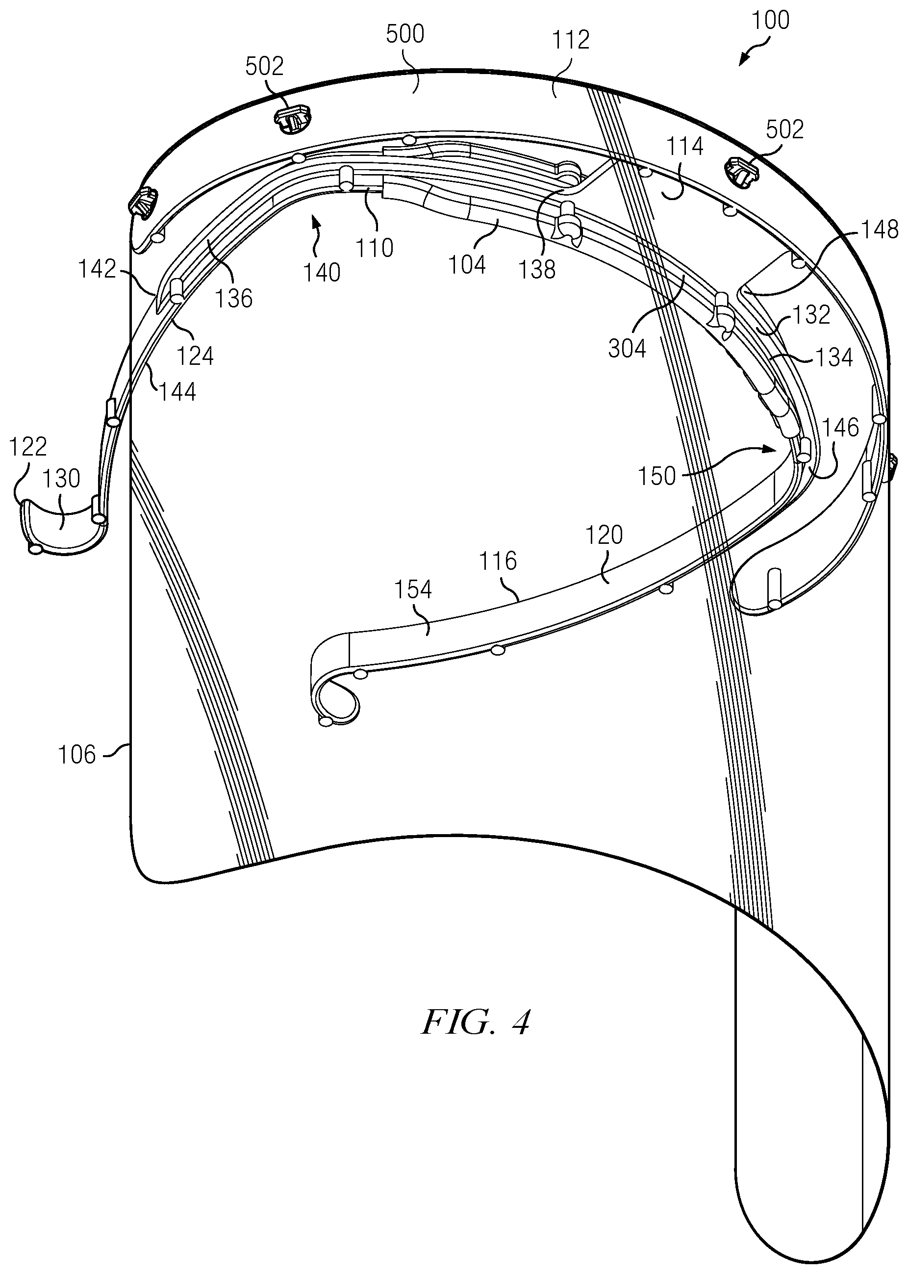 Patent US11812803 Figure 4 – Face shield