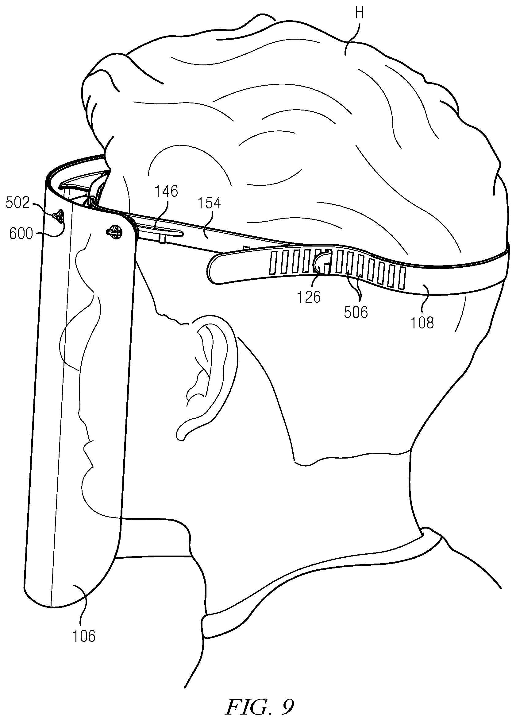 Patent US11812803 Figure 9 – Face shield