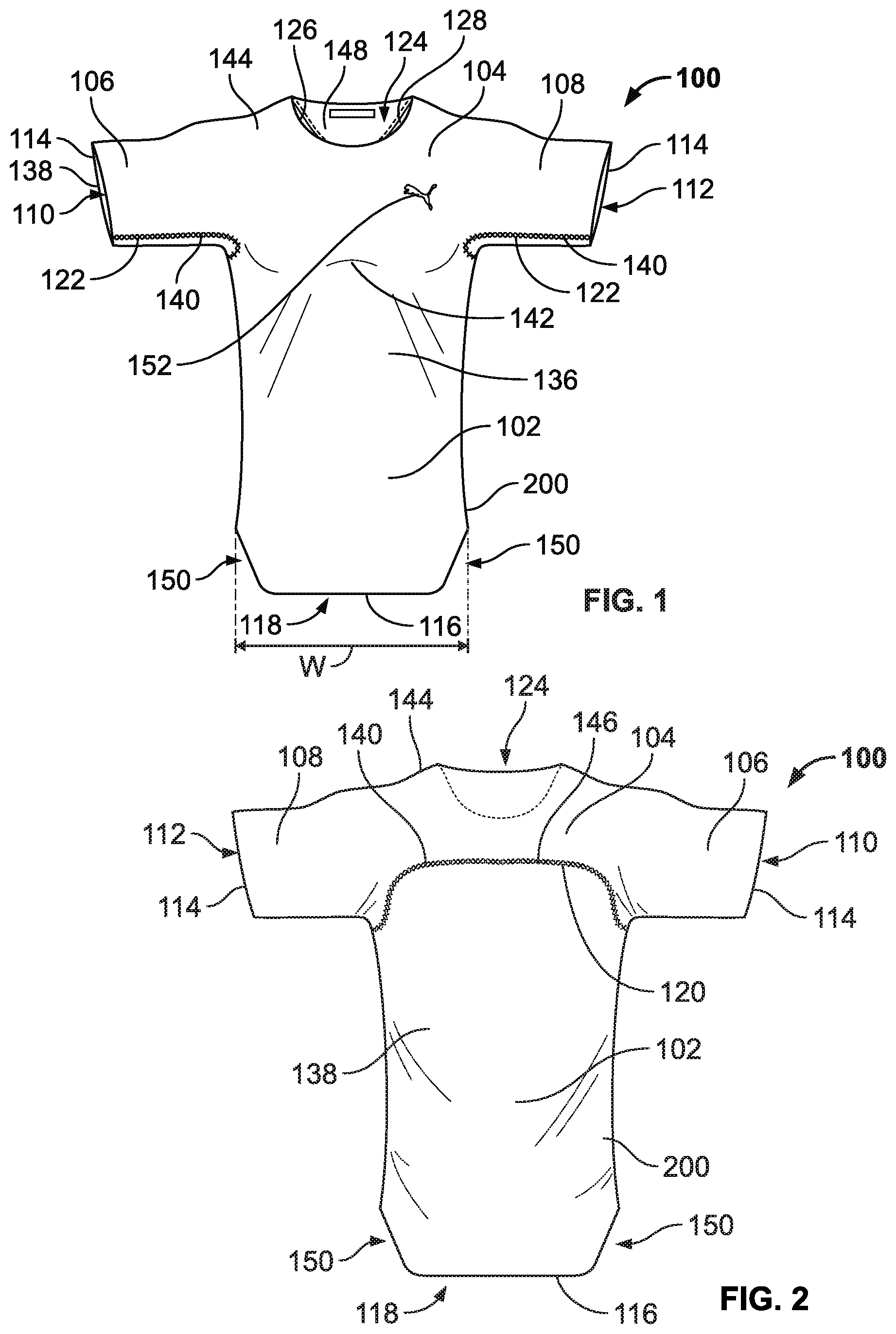 Patent US11812805 Figure 1 – Article of apparel and related manufacturing methods