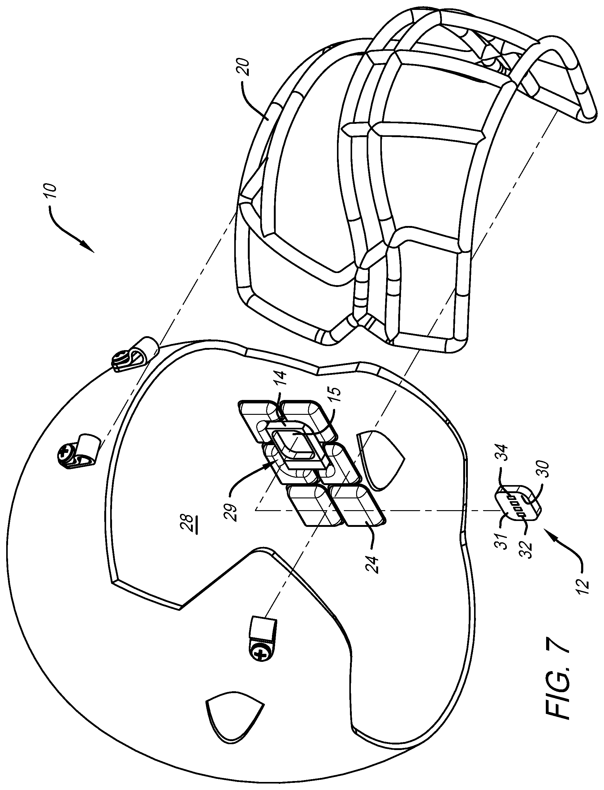 Patent US11812808 Figure 7 – Helmet including impact and health data sensing system