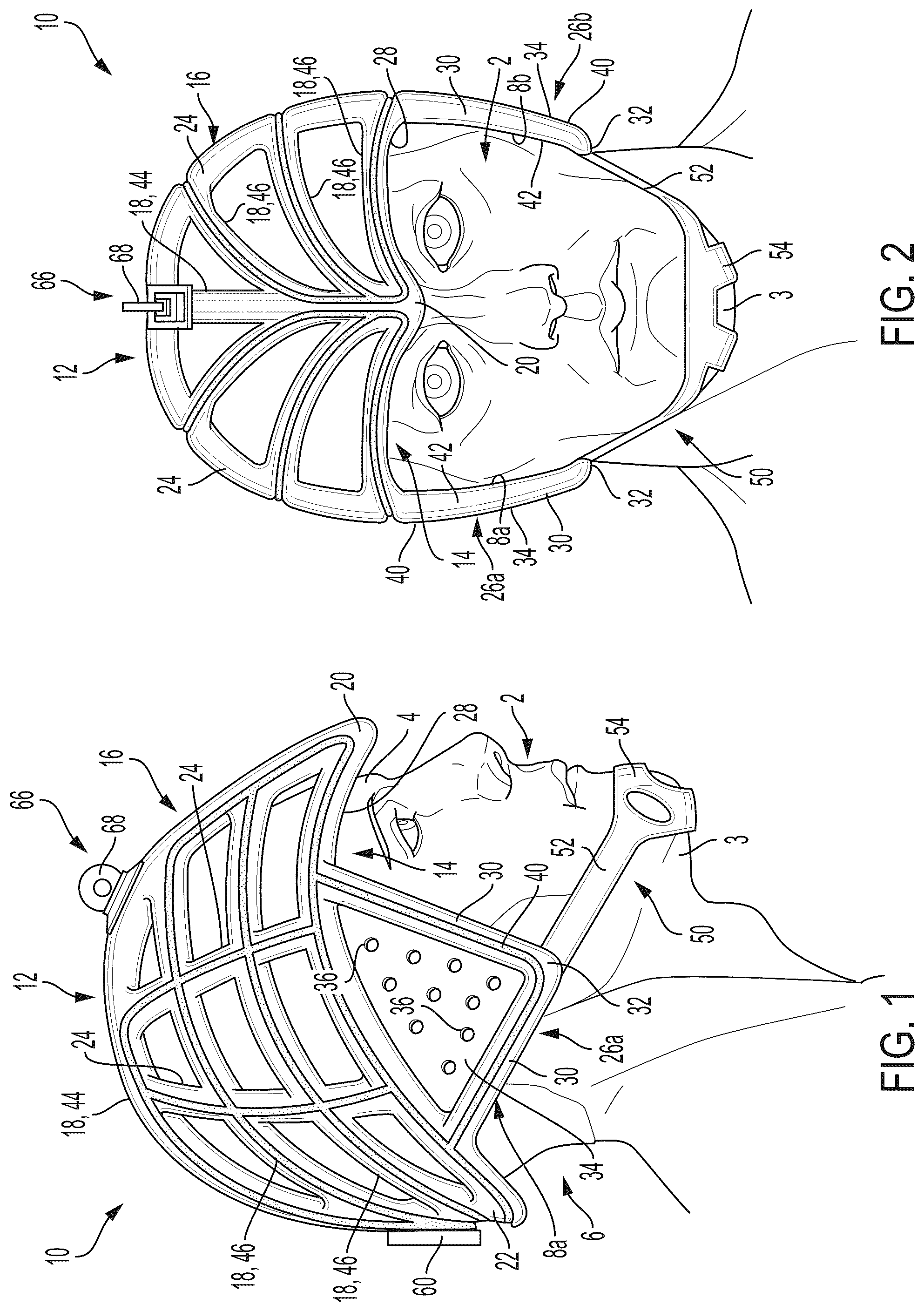 Patent US11812809 Figure 1 – Helmet with extended portions configured to protect squamous temporal bones of a wearer