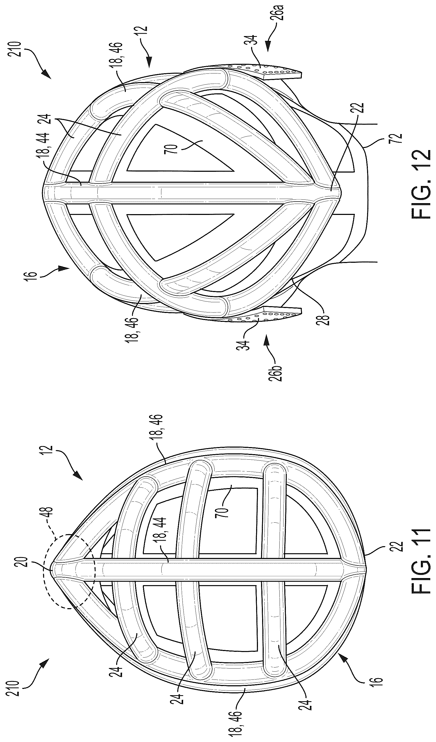 Patent US11812809 Figure 7 – Helmet with extended portions configured to protect squamous temporal bones of a wearer
