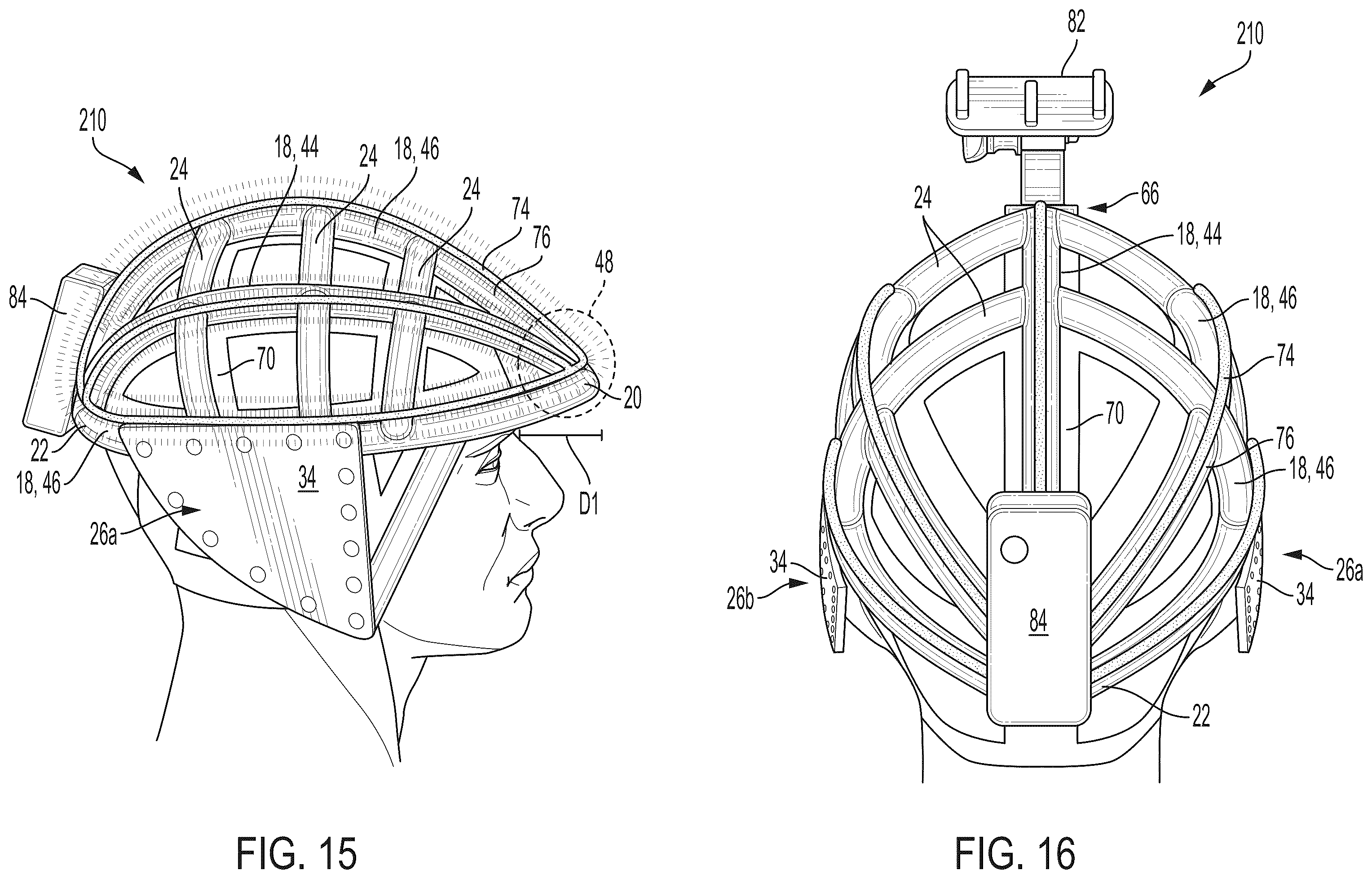 Patent US11812809 Figure 9 – Helmet with extended portions configured to protect squamous temporal bones of a wearer