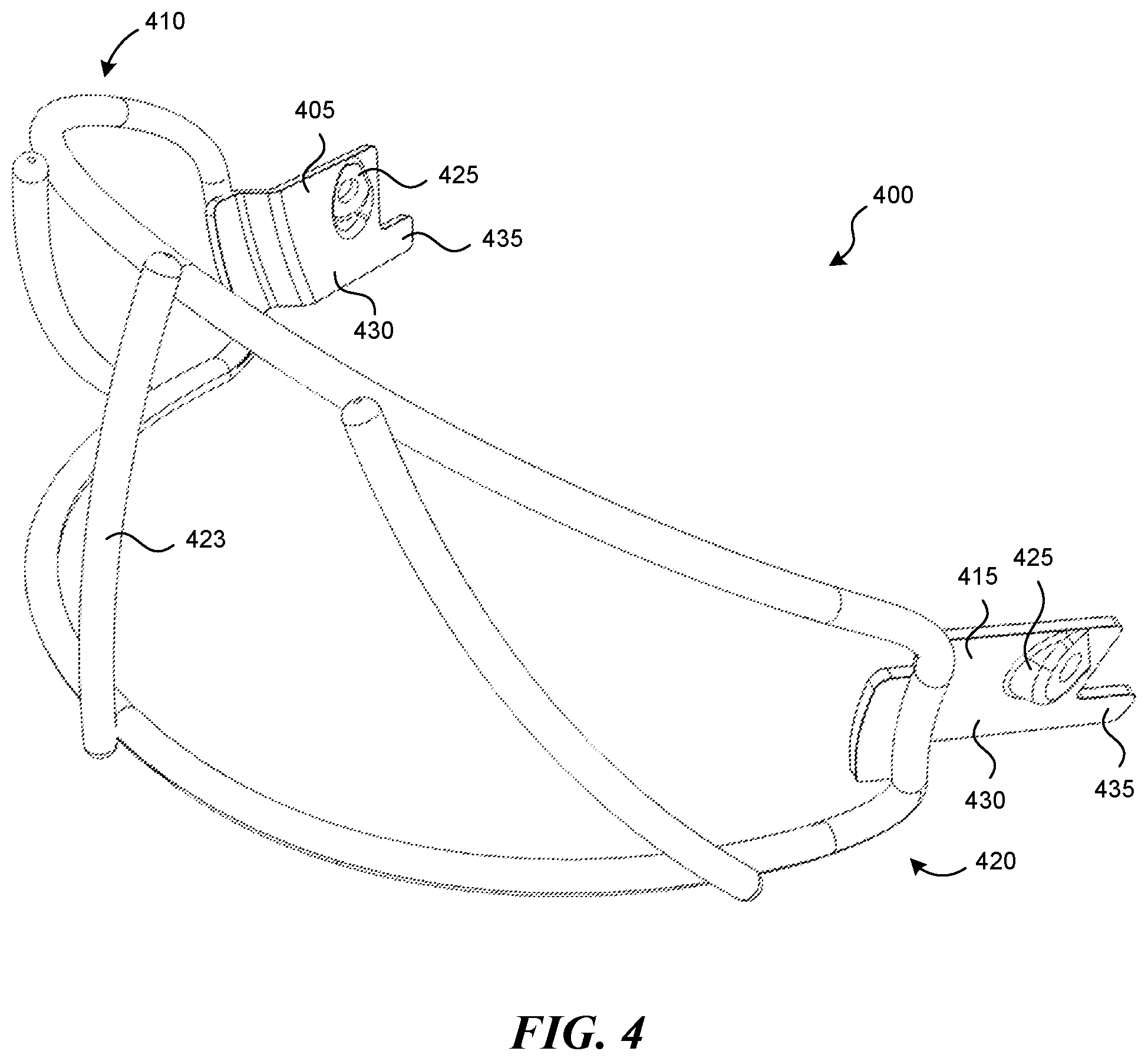 Patent US11812814 Figure 4 – Attachment features for batting helmets