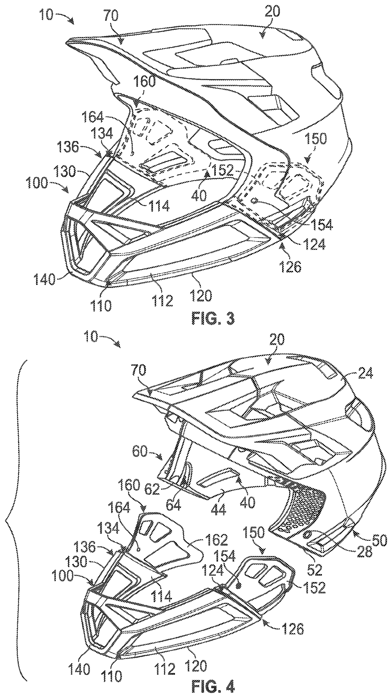 Patent US11812815 Figure 2 – In-molded helmet chinbar