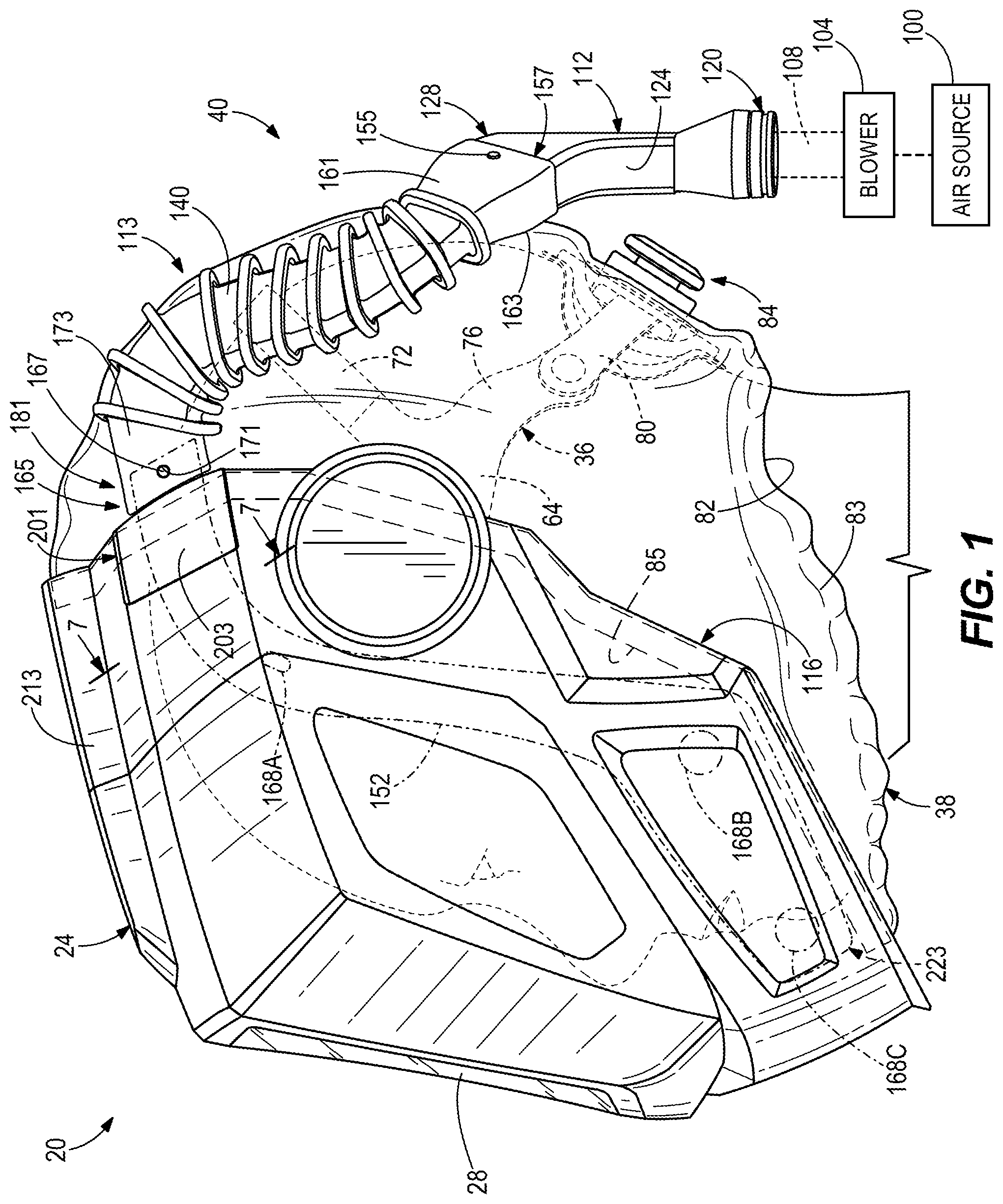 Patent US11812816 Figure 1 – Protective headwear with airflow