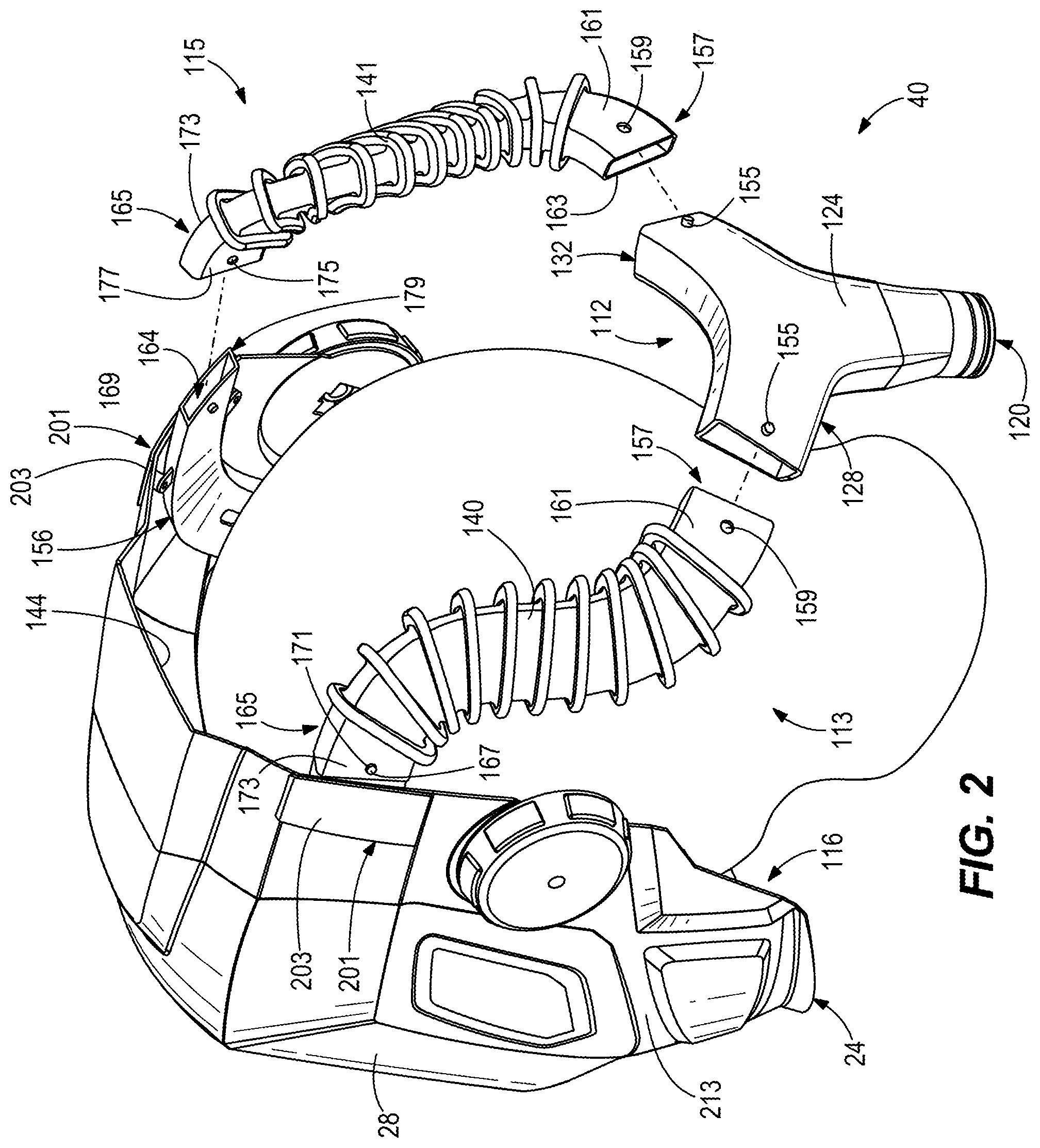 Patent US11812816 Figure 2 – Protective headwear with airflow