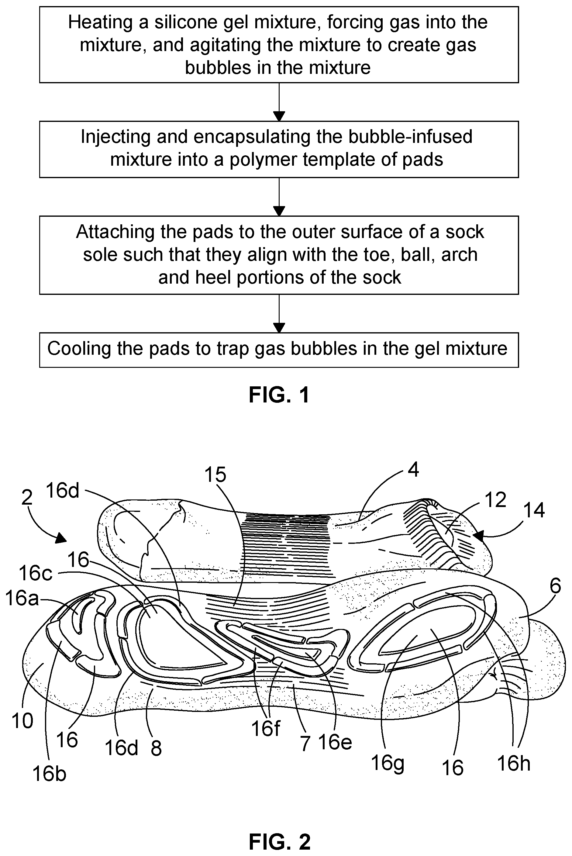 Patent US11812817 Figure 1 – Knitted foot garment and method for treating a knitted foot garment