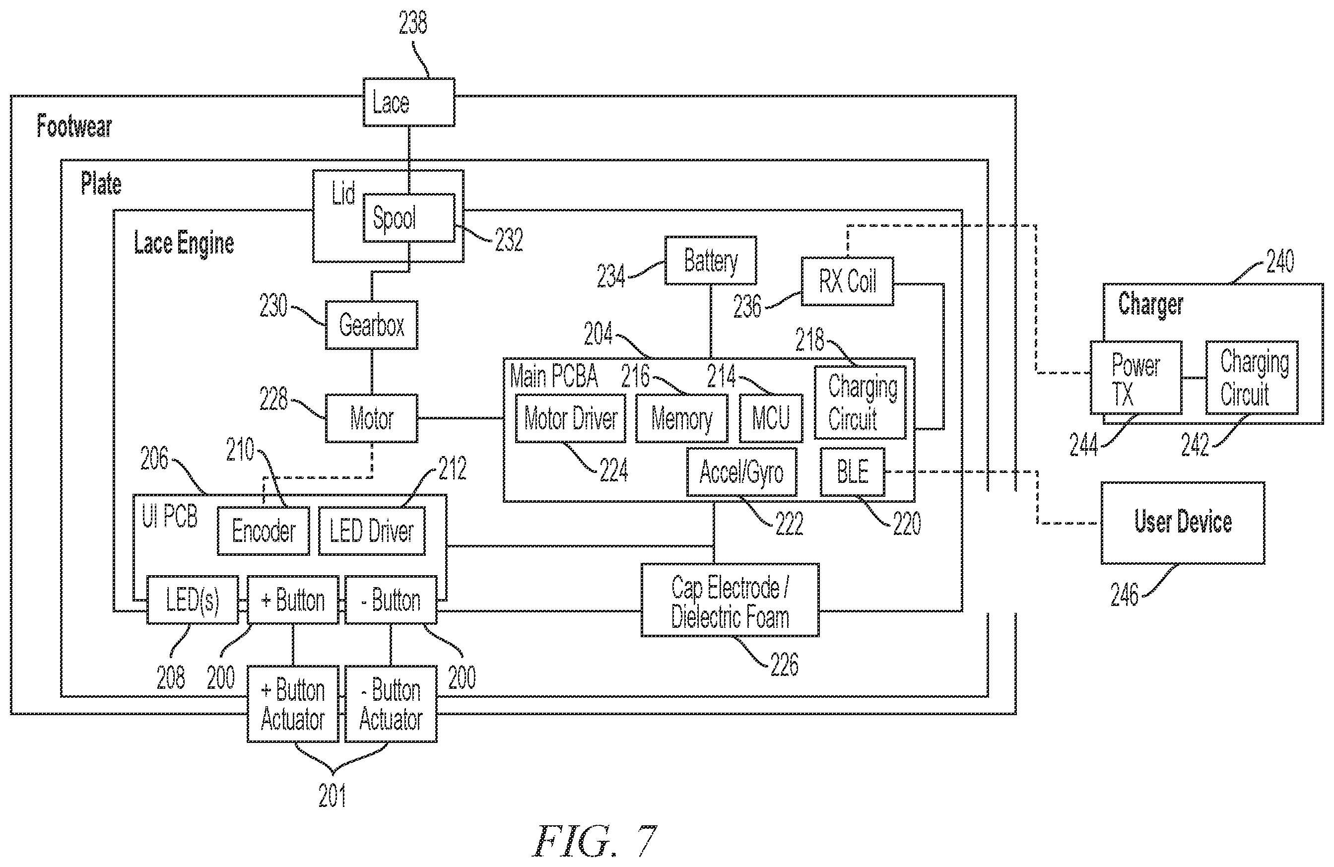 Patent US11812818 Figure 6 – Footwear airbag with flexible electronic interconnect