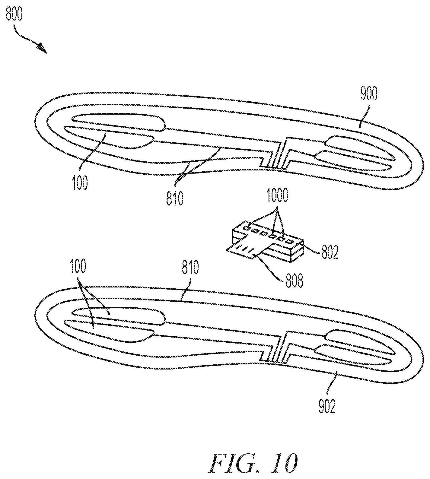 Patent US11812818 Figure 8 – Footwear airbag with flexible electronic interconnect