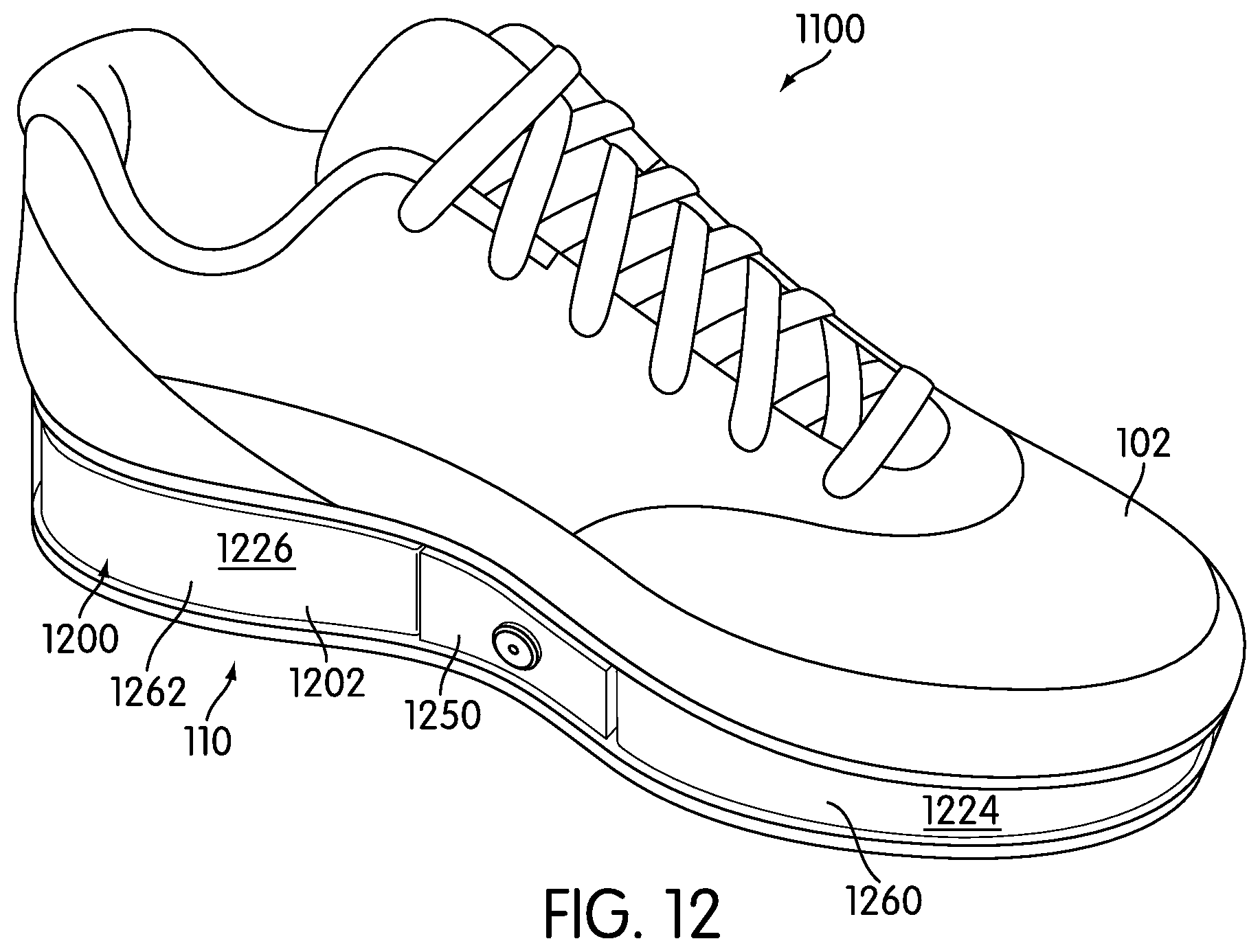 Patent US11812819 Figure 10 – Adjustable multi-bladder system for an article of footwear