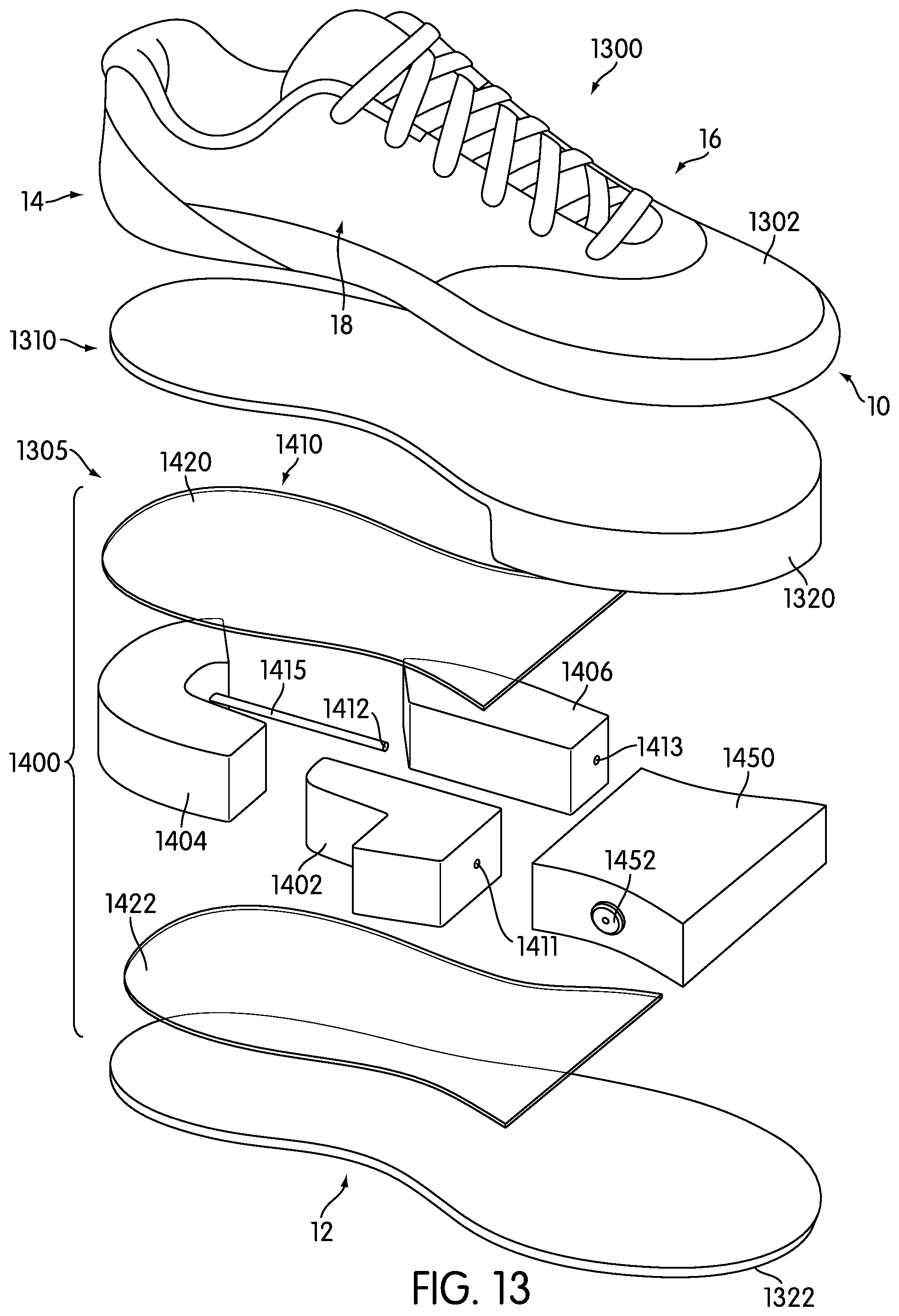 Patent US11812819 Figure 11 – Adjustable multi-bladder system for an article of footwear
