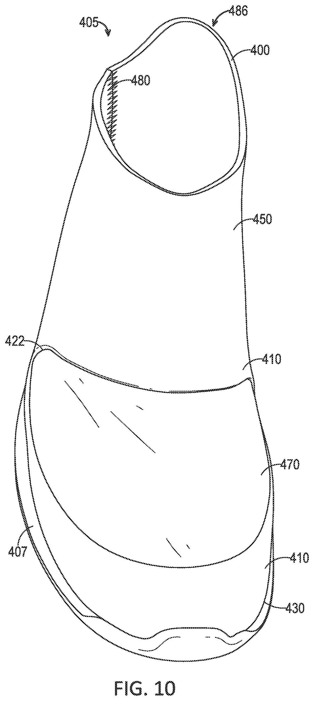 Patent US11812820 Figure 8 – Footwear upper comprising stretch zones