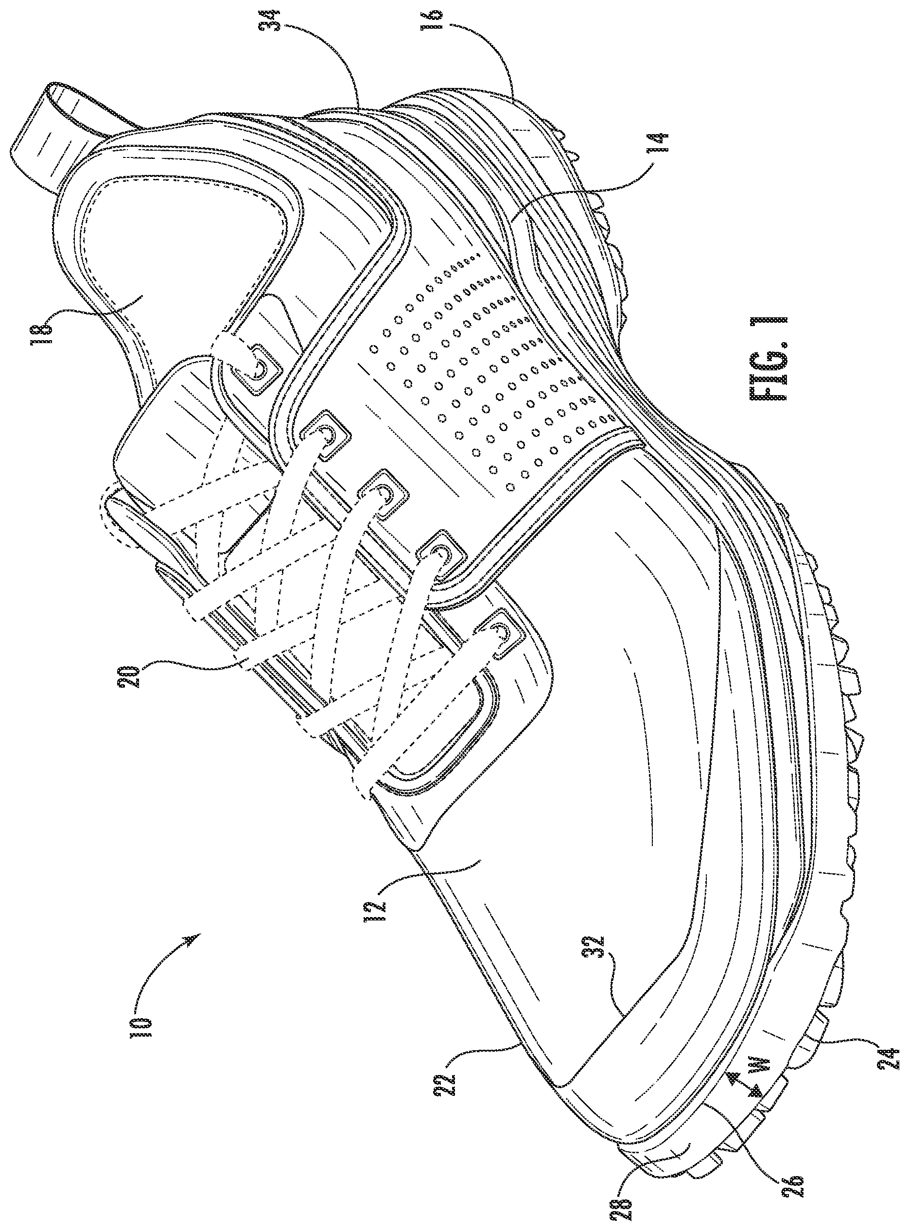 Patent US11812821 Figure 1 – Golf shoe