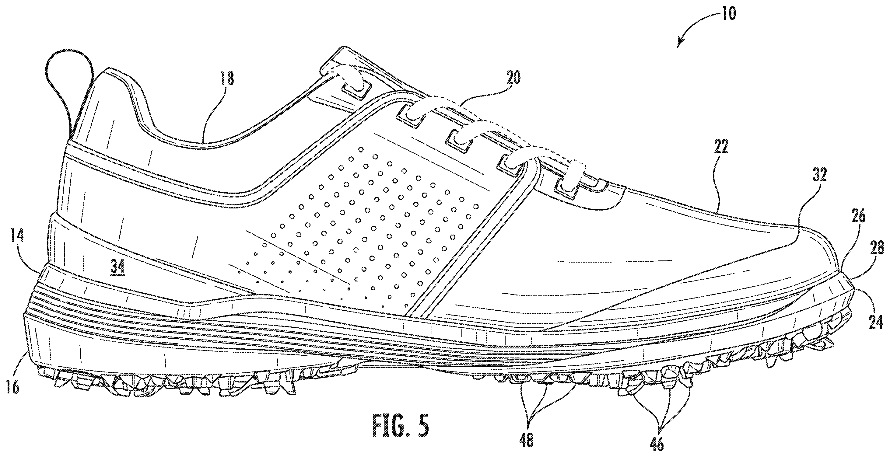 Patent US11812821 Figure 5 – Golf shoe